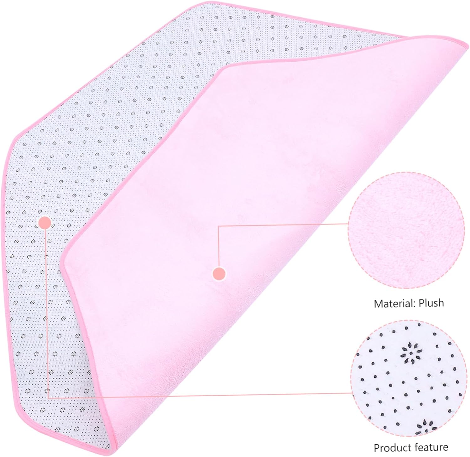 1pc Room Hexagonal Carpet Mat Non Slip Indoor Play Mat for Decorative Rug for Playroom Nursery Safe Comfortable Indoor Decoration Pink