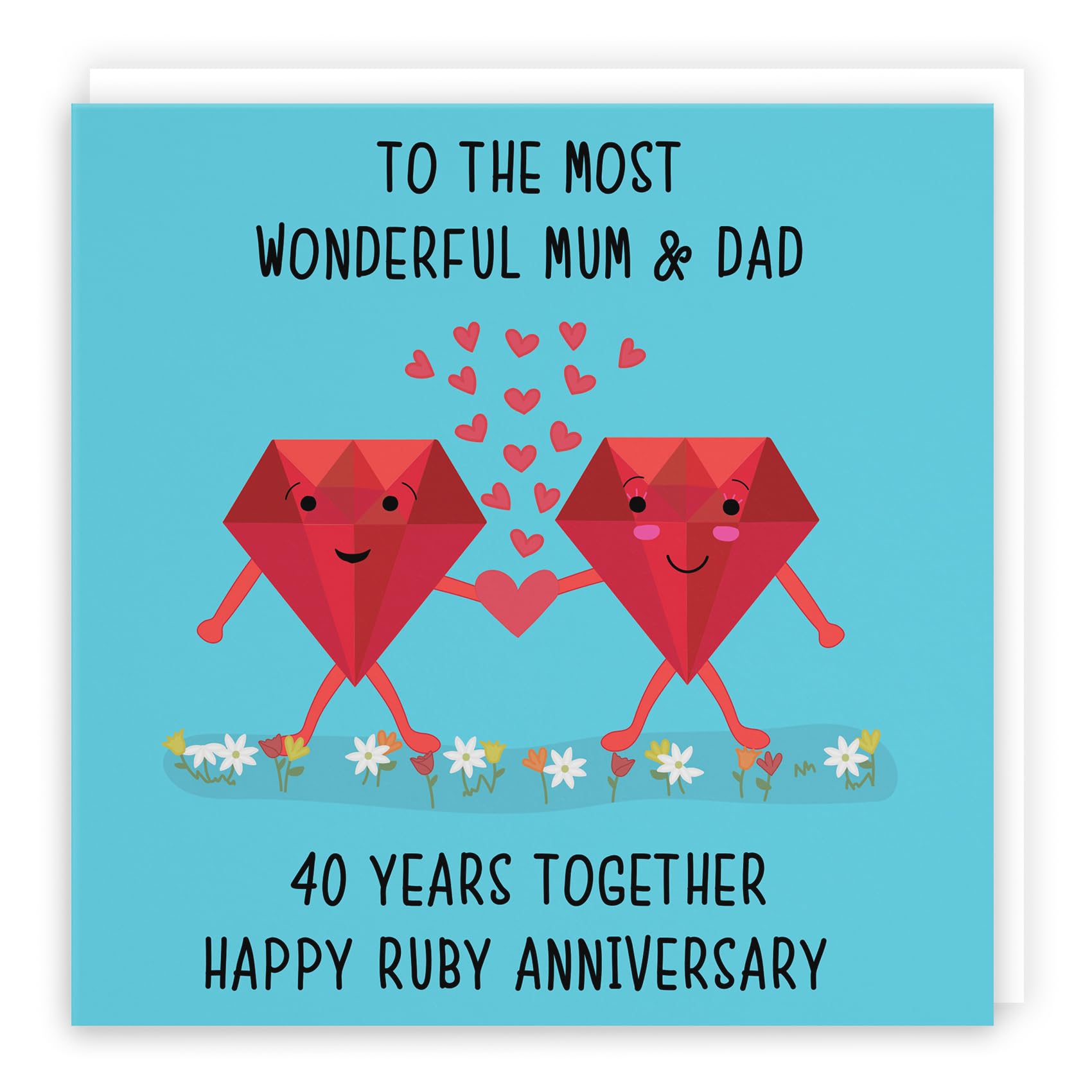 Hunts England, Mum And Dad, Parents 40th Anniversary Card, To A Wonderful Mum & Dad, 40 Years Together