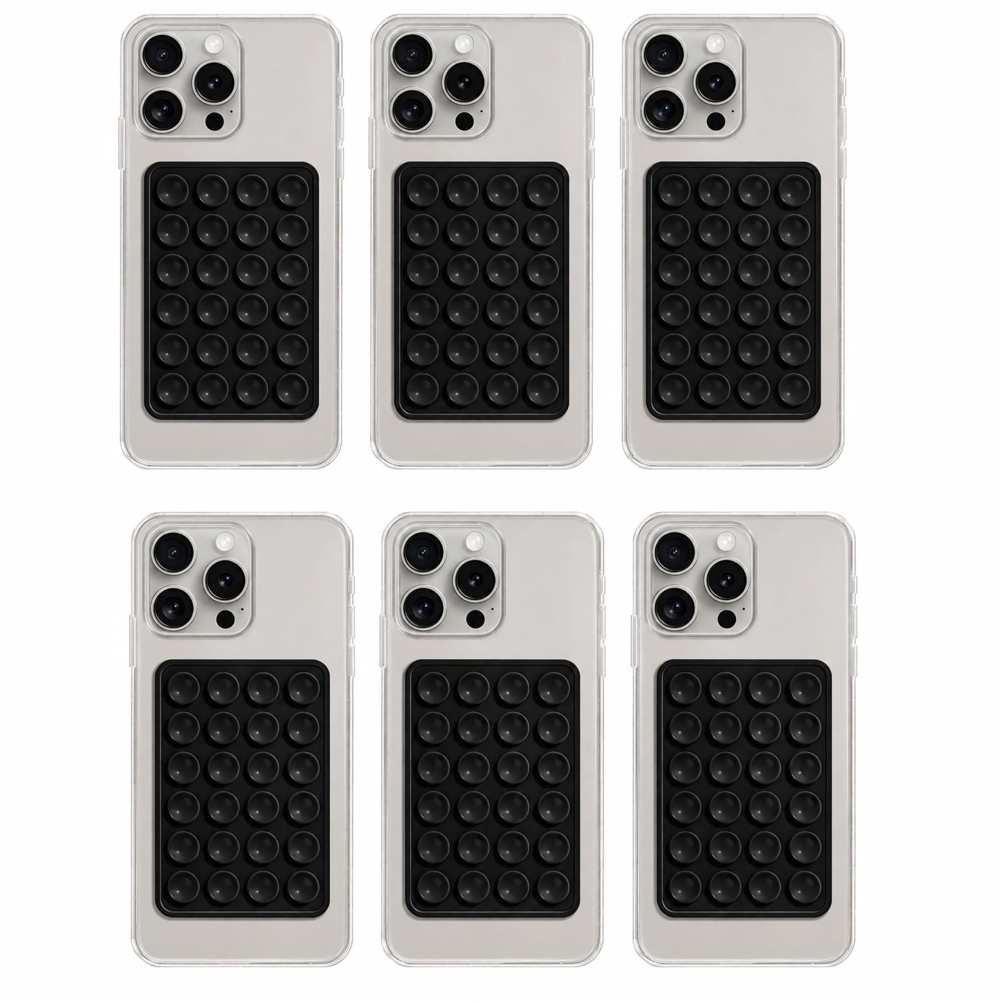 Silicone Suction Phone Grip Pad for Mobile Phone Case, Reusable Anti-Slip Suction Cup Phone Holder, Selfie & Hands-Free Wall Mount (Pack of 6)-image-48