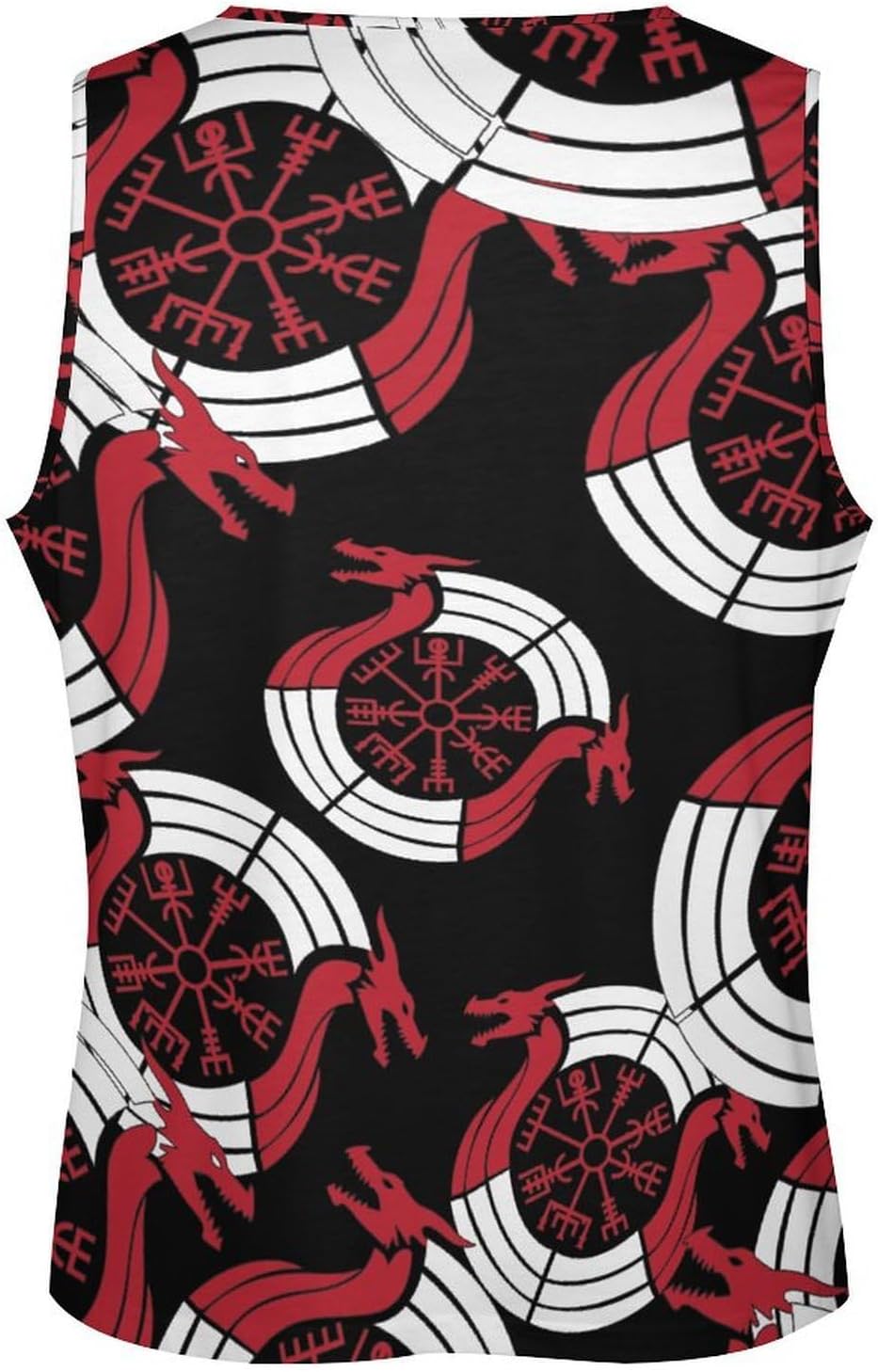 Vikings Nordic Compass Mens Tank Tops Sleeveless Muscle Shirts Beach Casual Gym Shirt Vest Tee Tops