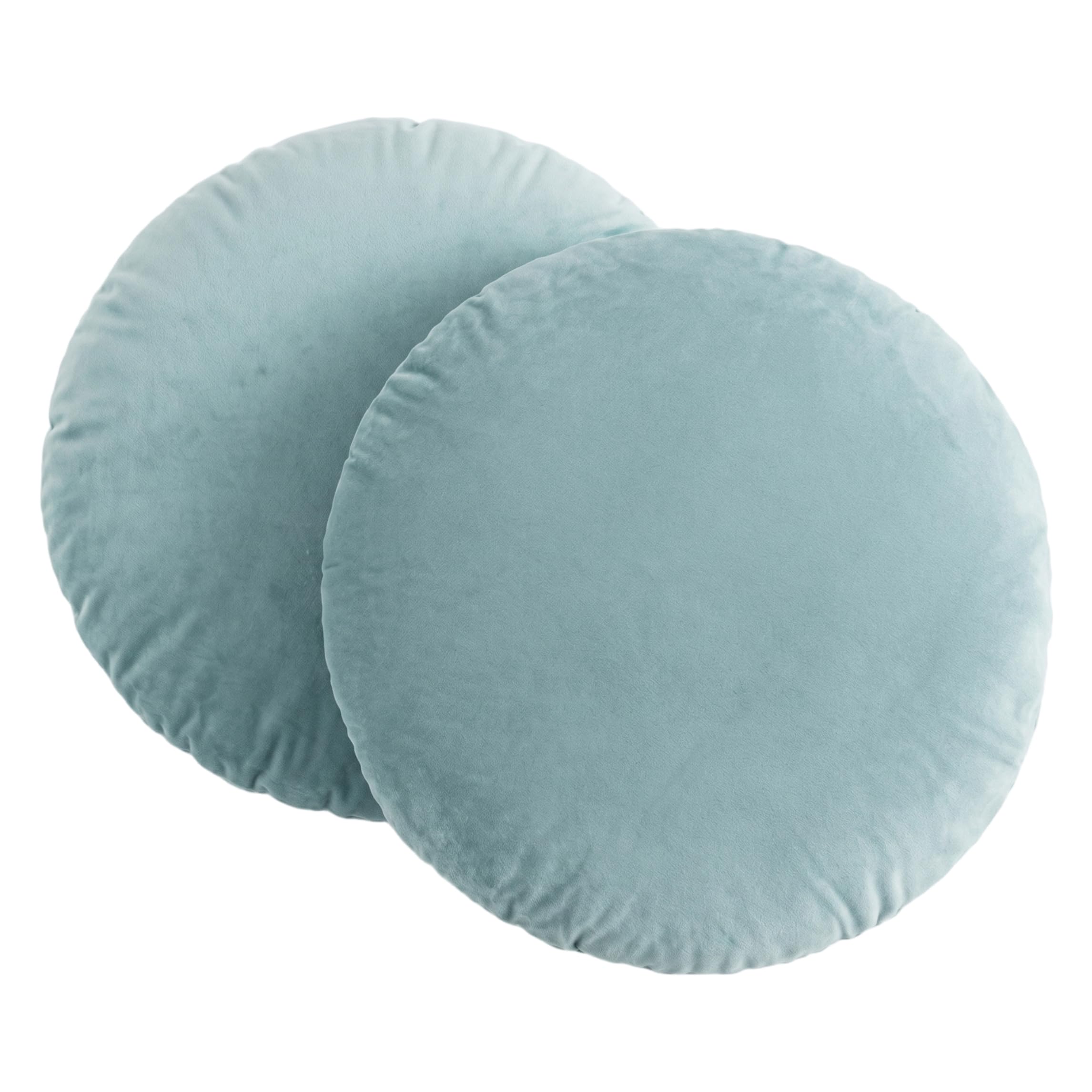 Vervevum 2PCS Round Throw Pillow Covers, Soft Dutch Velvet Farmhouse Boho Decorative Pillow Cases, 18x18 Inch (Green), Round Cover