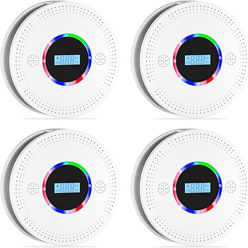 Detector de humo y monóxido de carbono, alarma de humo combinada y detector de monóxido de carbono alimentado por batería, detector de CO con sensor