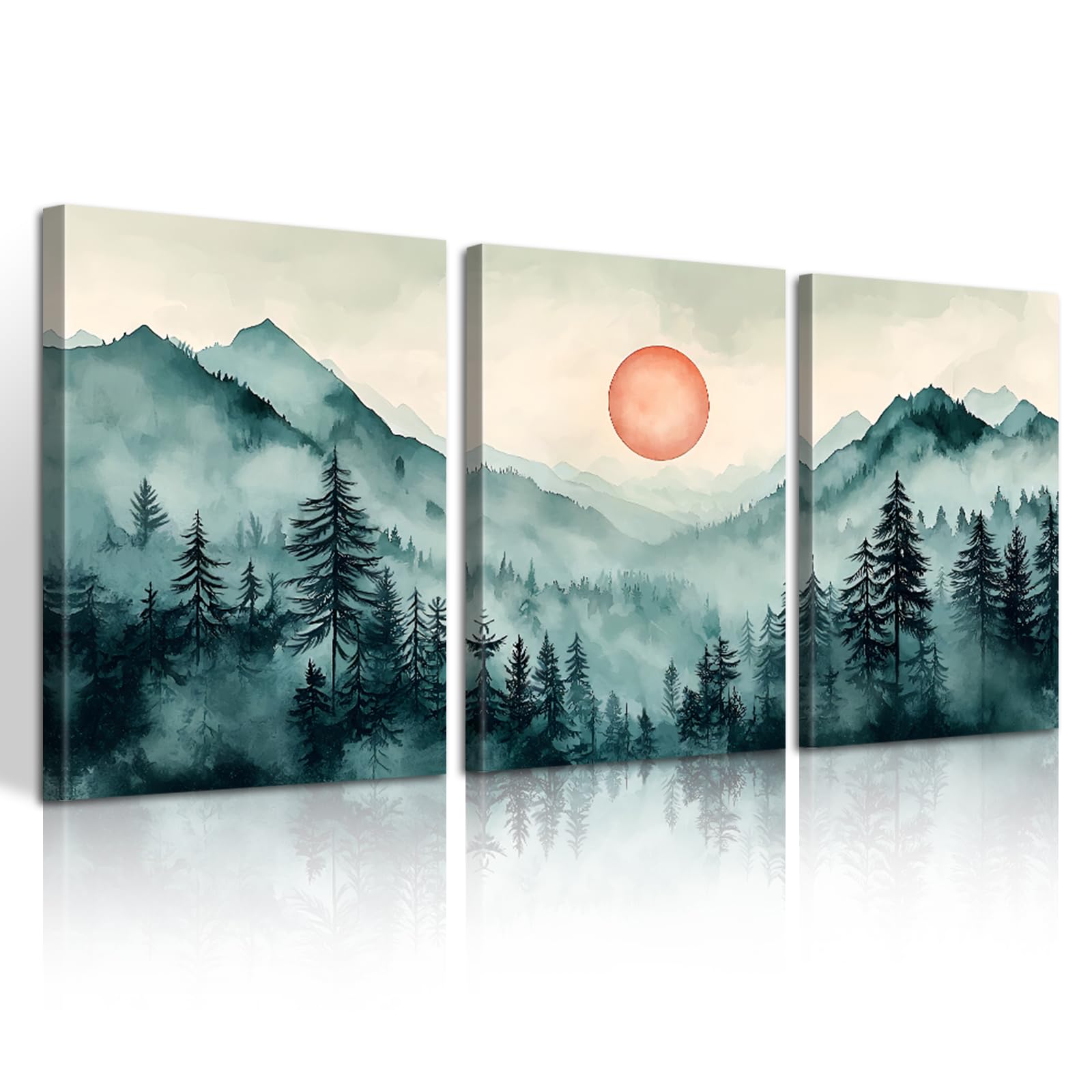 Abstract Mountain Art Prints - 3 Panel Canvas Wall Decor -28