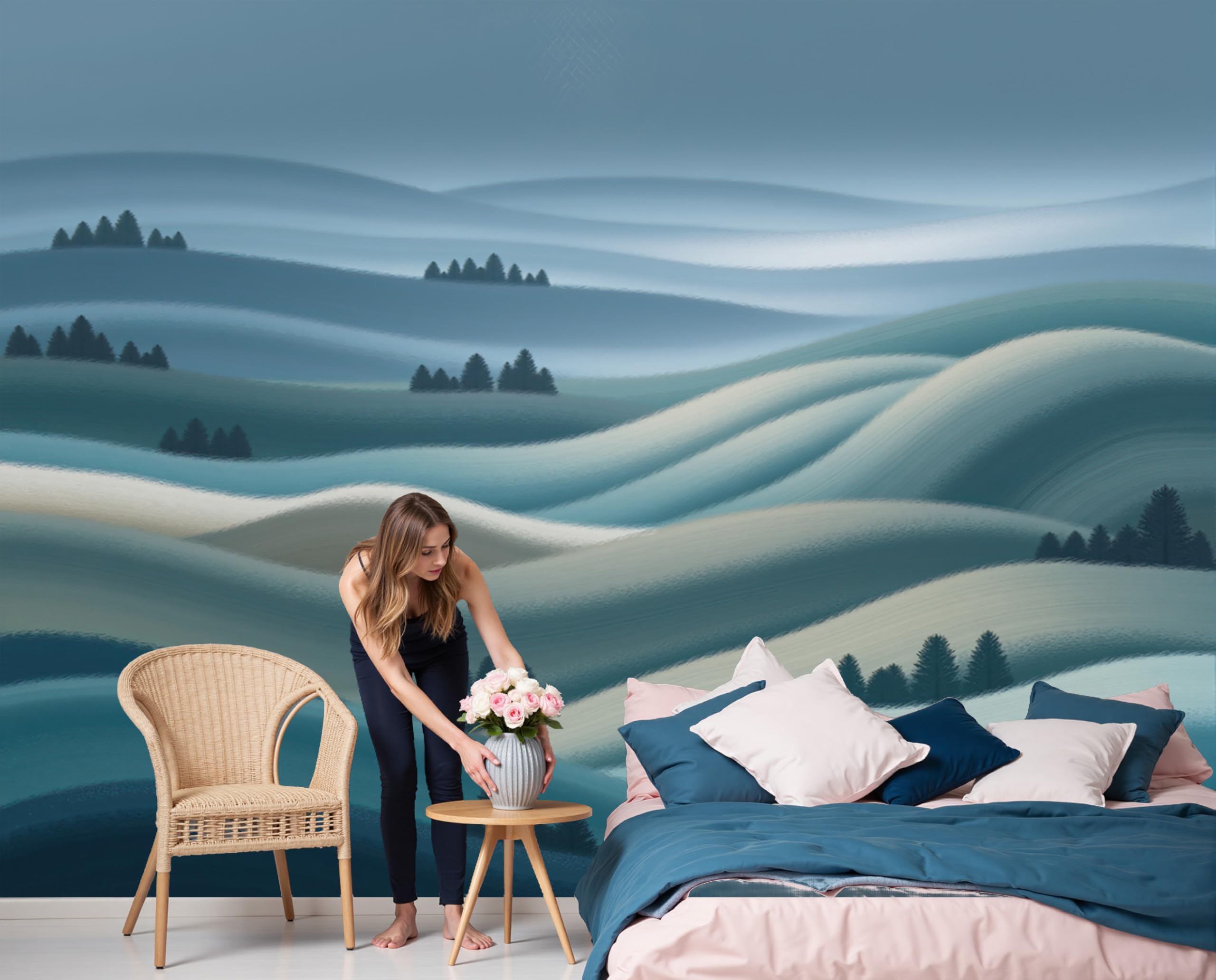 Papier peint panoramique Collines Abstraites 400x280cm Fresque Intissé