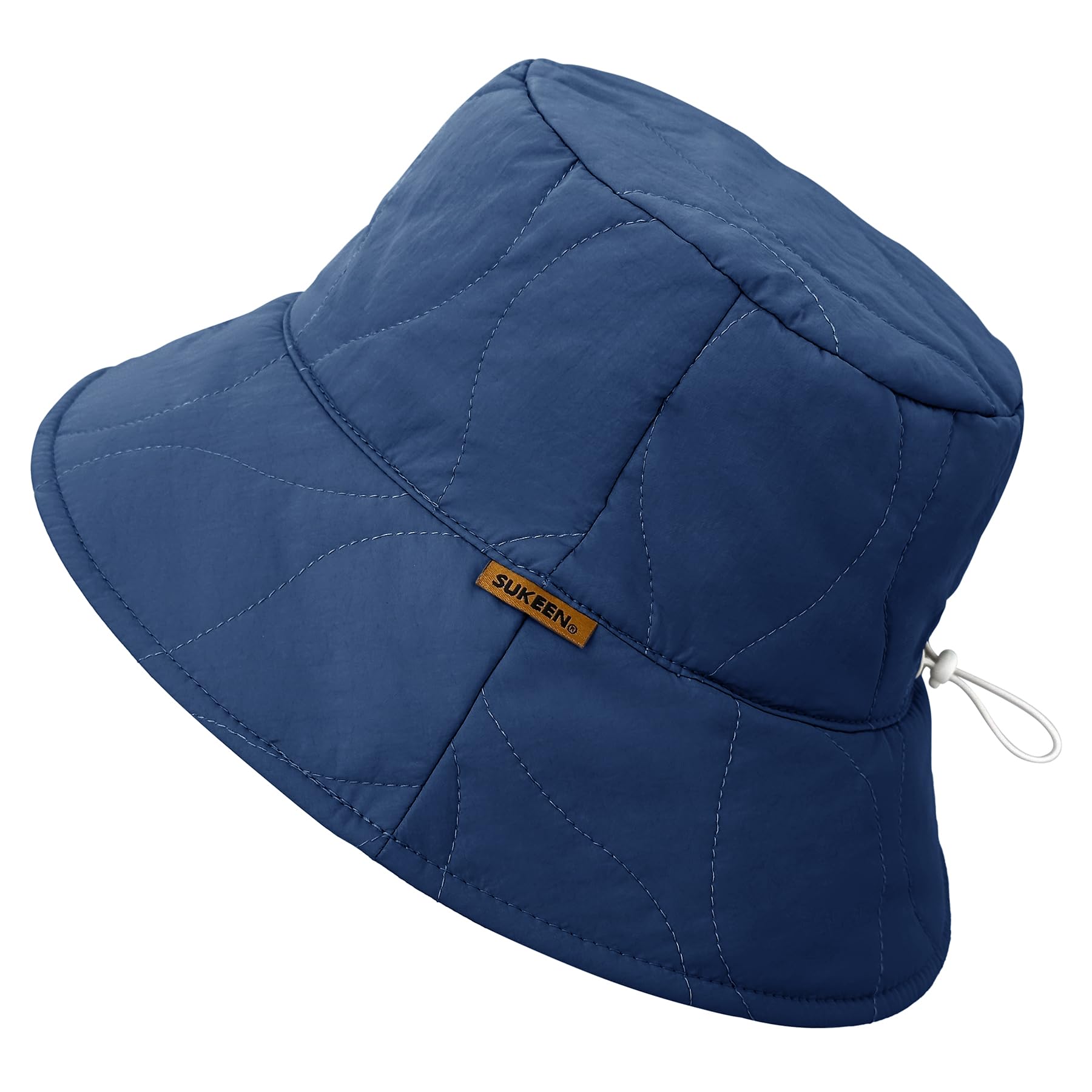 Sukeen Winter Bucket Hat Women Men Lightweight Cotton Filled Warm Hat Waterproof Adjustable Fisherman Hat for Hiking Travel