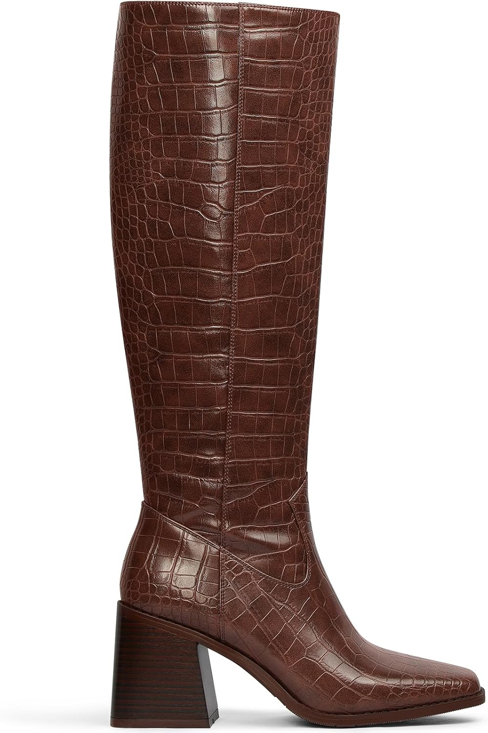 MUCCCUTE Knee High Boots for Women - Square Toe Chunky Block Heel Boots with Side Zipper Pull On Tall Boot - Image 6