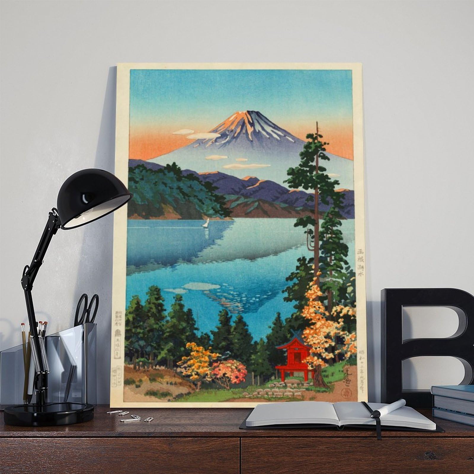 Zensetu Temple Kawase Hasui Ukiyo-e Poster su tela per camera da letto, decorazione artistica da parete per ufficio, camera da letto, decorazione estetica regalo, cornice regalo, 30 x 45 cm