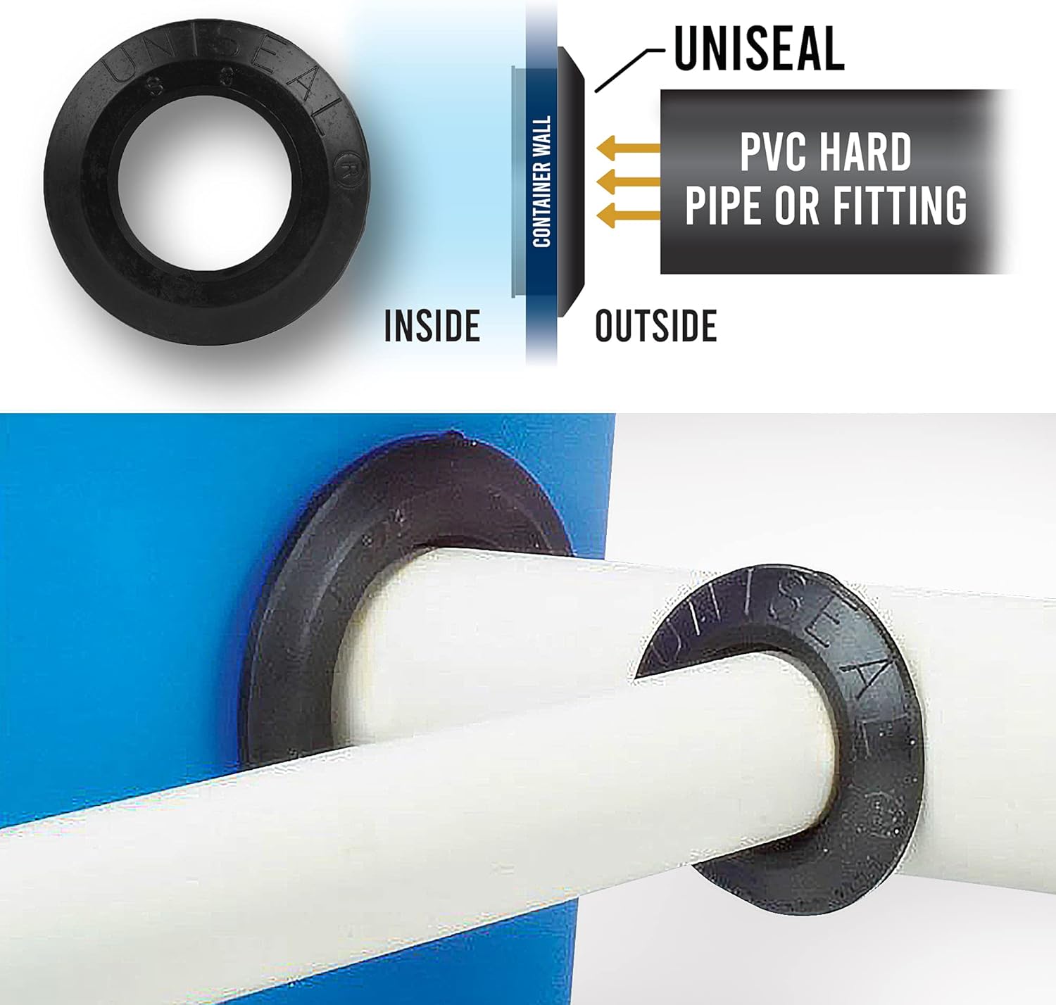 1" UNISEAL Flexible Tank Adapter (Bulkhead) - 2 Pack