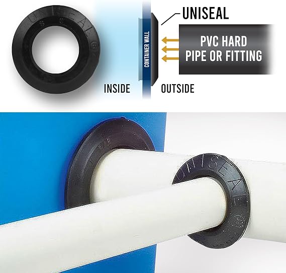 1 UNISEAL Flexible Tank Adapter (Bulkhead) - 2 Pack