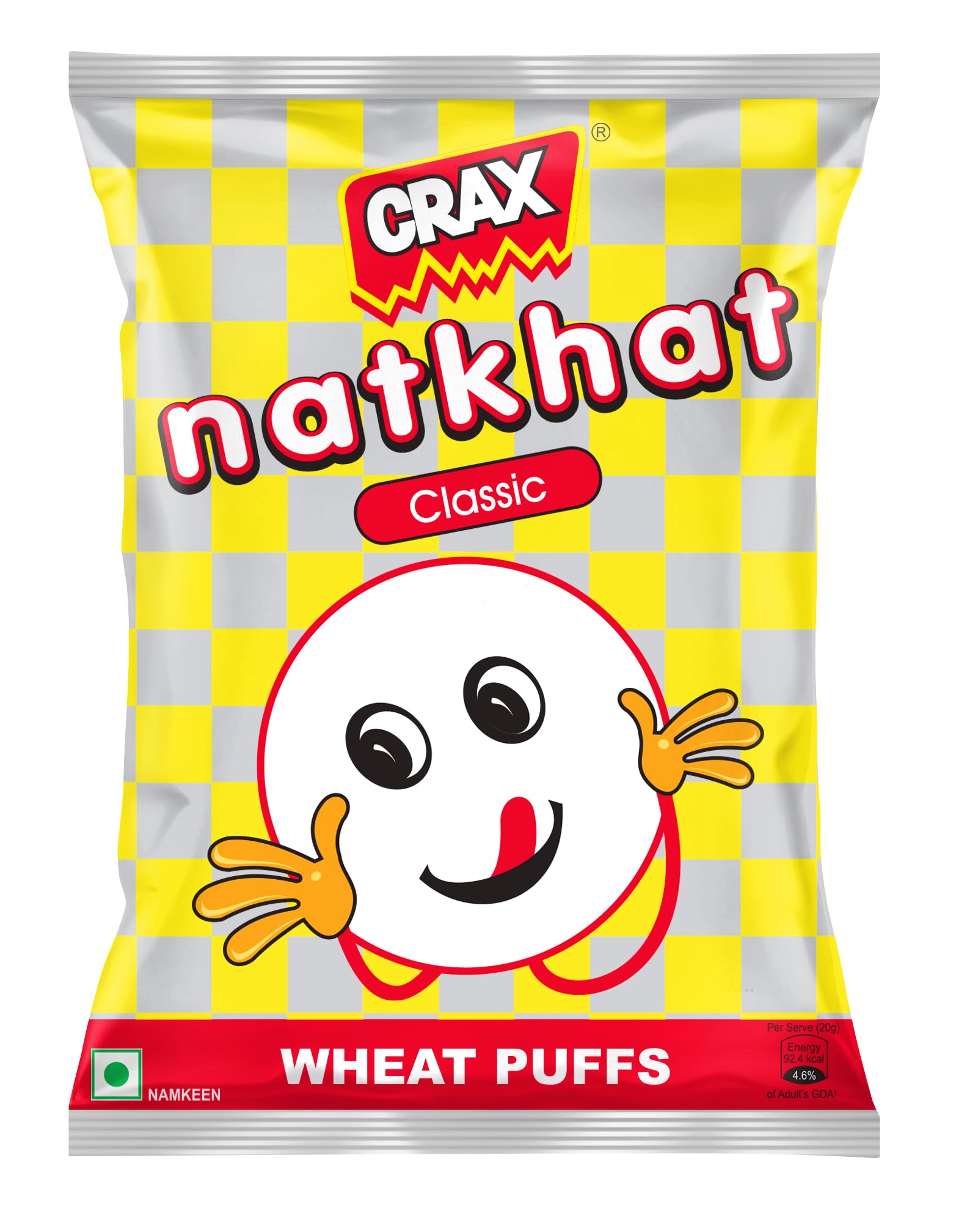 Crax Natkhat Classic Wheat Puffs 63g/68g | No Maida |Healthy and Crunchy Snacks | Social Gatherings, Fun Snack | Crunchy Gourmet Snacks for Parties, Drinks, Tea & Coffee | 100% Vegetarian (Weight may vary)