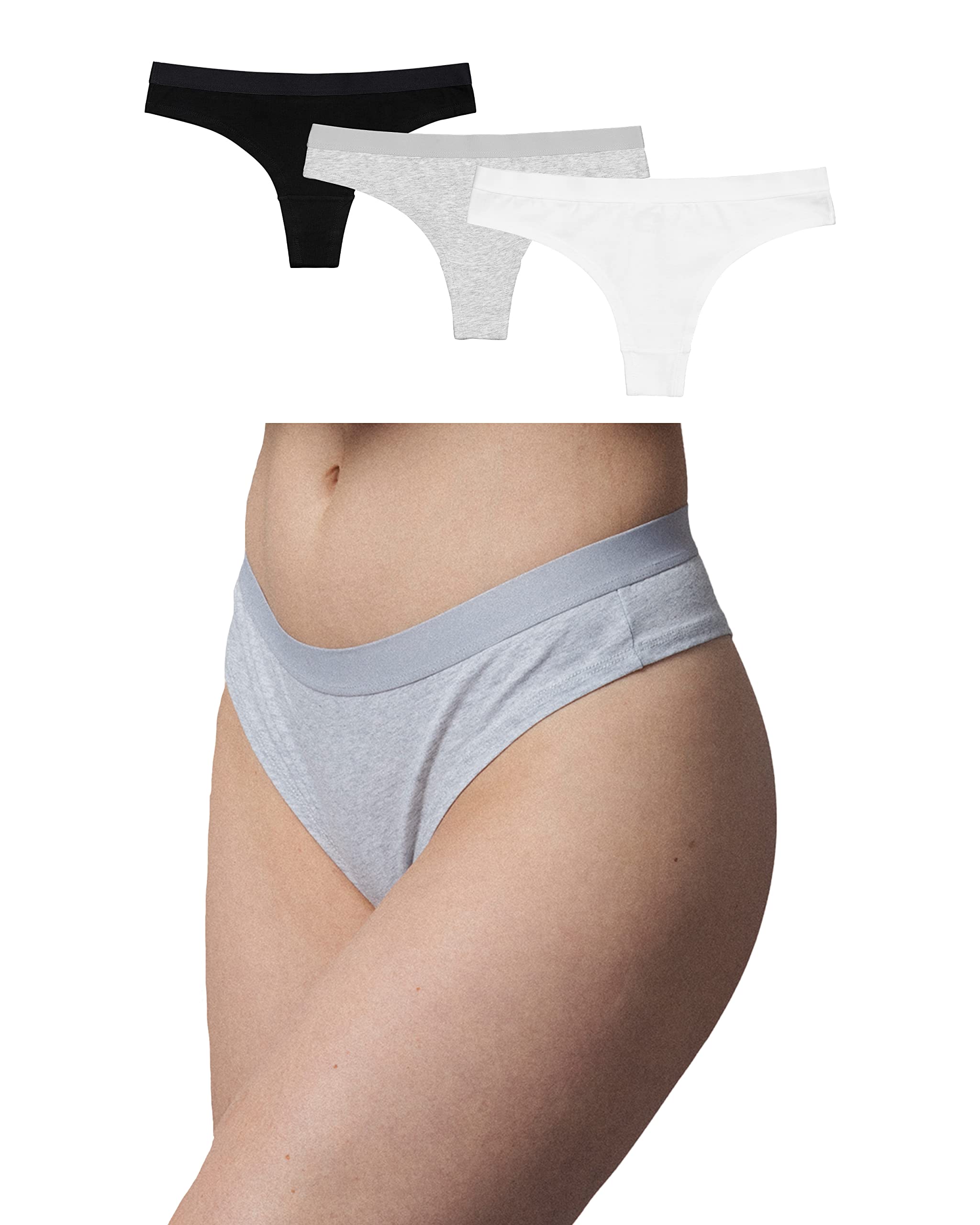 Snocks Brazilian Slip Damen mit Bund aus Bio-Baumwolle (3er Pack) - Damenunterwäsche mit Perfekter Passform und angenehmem Tragegefühl - Klassisches Unterwäsche Frauen - Gr. XS-XL