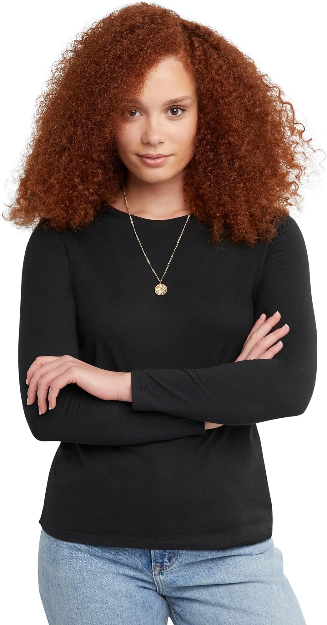 Women's Originals Long Sleeve Cotton T-Shirt, Lightweight Crewneck Tee, Modern Fit