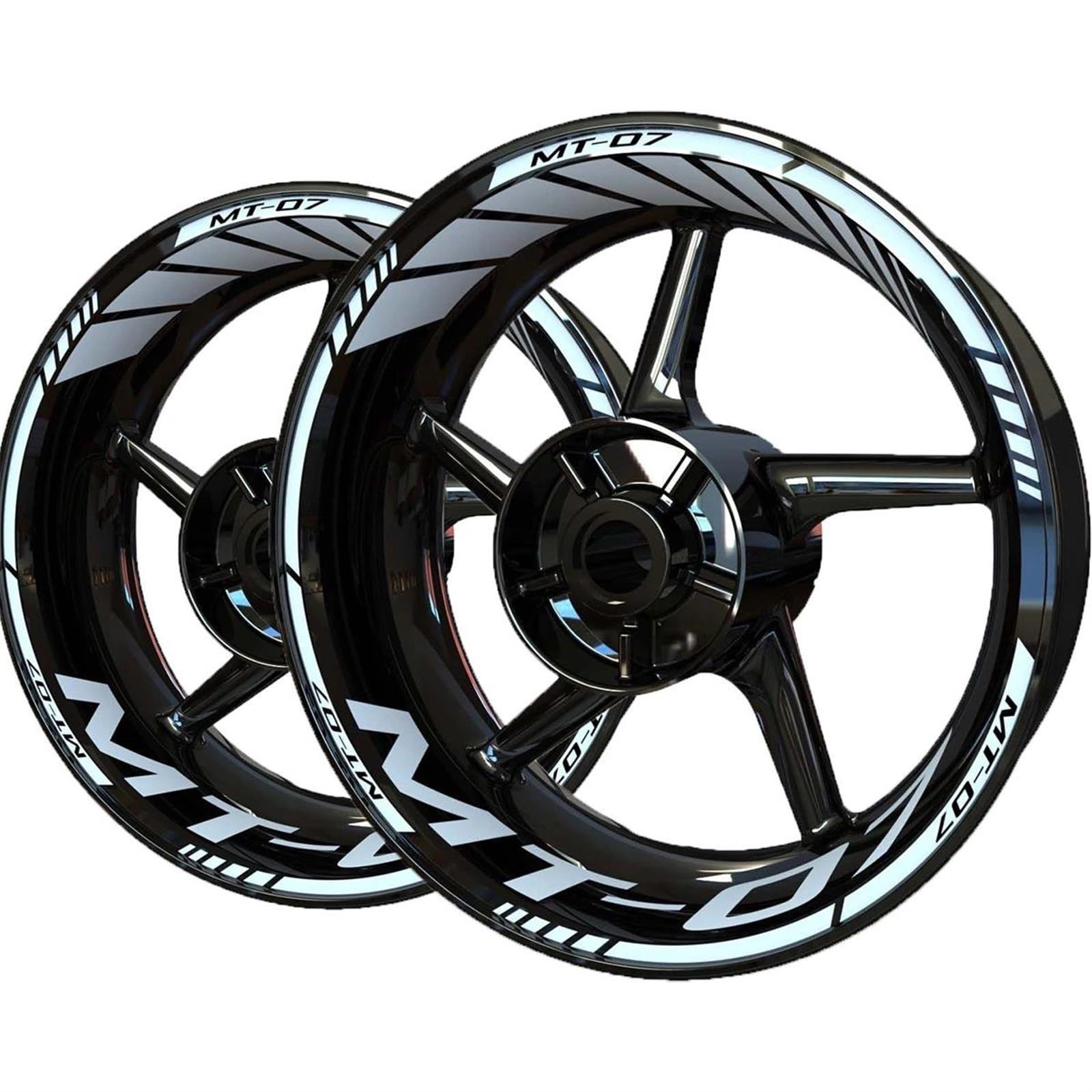 1 Set of Motorcycle Wheel Stickers Stripes Reflective Rim for Yamaha Mt07 Mt-07 2022 Decorative(Color2)