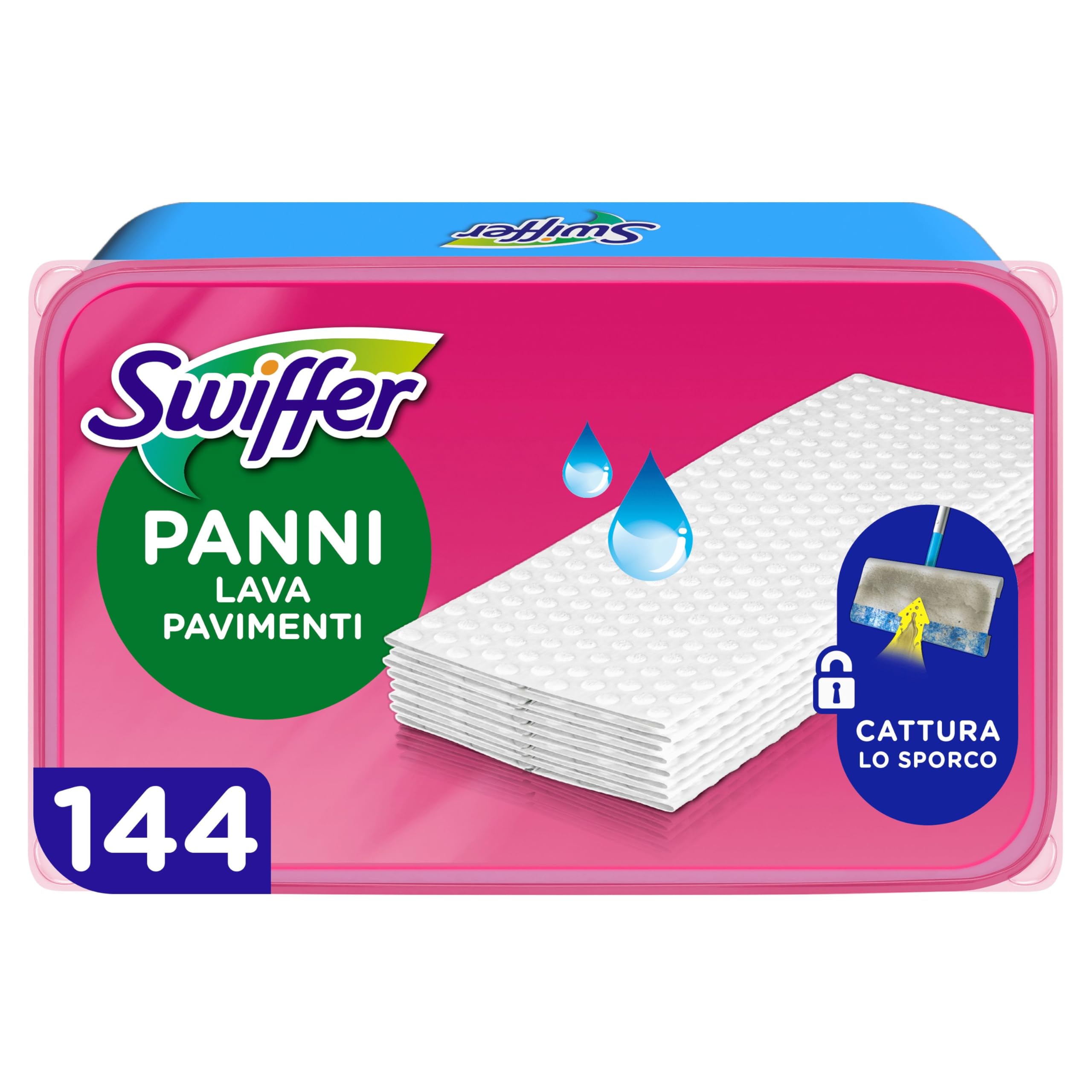 Swiffer Panni Umidi Lavapavimenti, 6x24 Pezzi, Freschezza Mattutina. | Pulizia semplice i rapida