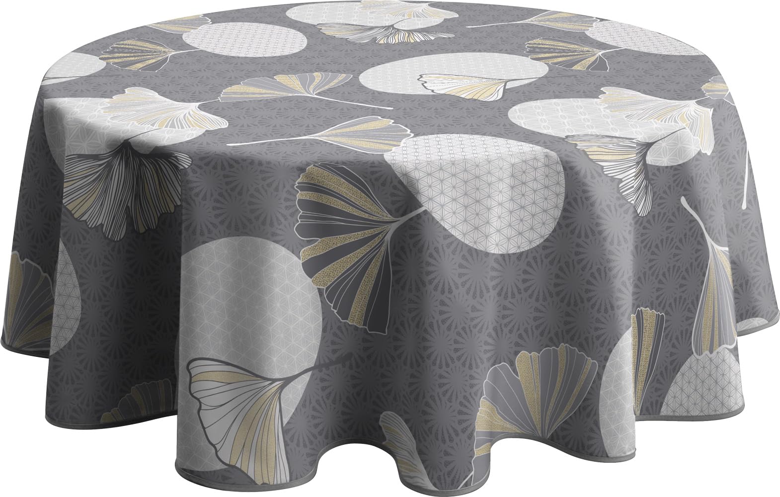 Le linge de Jules Stain Resistant Tablecloth Kobe Grey Round 160cm