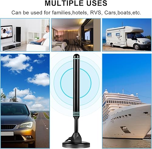 Miniatura 7 de Antena de TV, antena de TV para interiores, antena HD para Smart TV y todos los televisores, antena de TV para canales locales, compatible con 4K