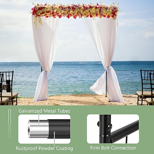 Miniatura 3 de Giantex Arco de boda para jardín para fiesta de ceremonia, arco de enrejado de metal para plantas trepadoras, enredaderas de uva de rosas, marco de