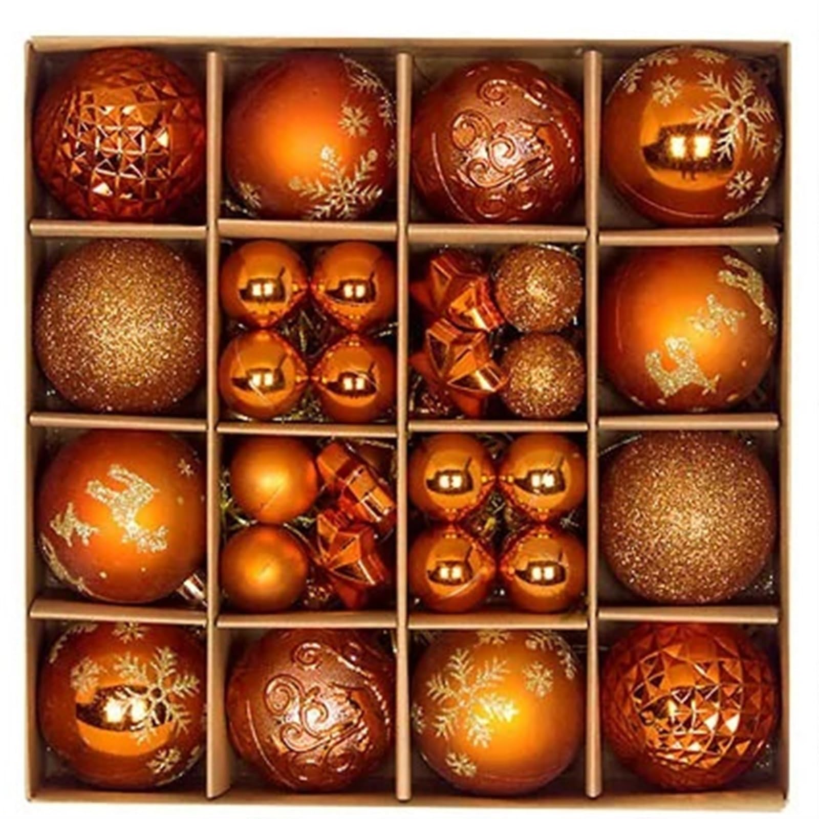 Palla di Natale 44pcs Dipinto 3-6cm Palla Set Decorazione Albero di Natale Pendente Palla Galvanica