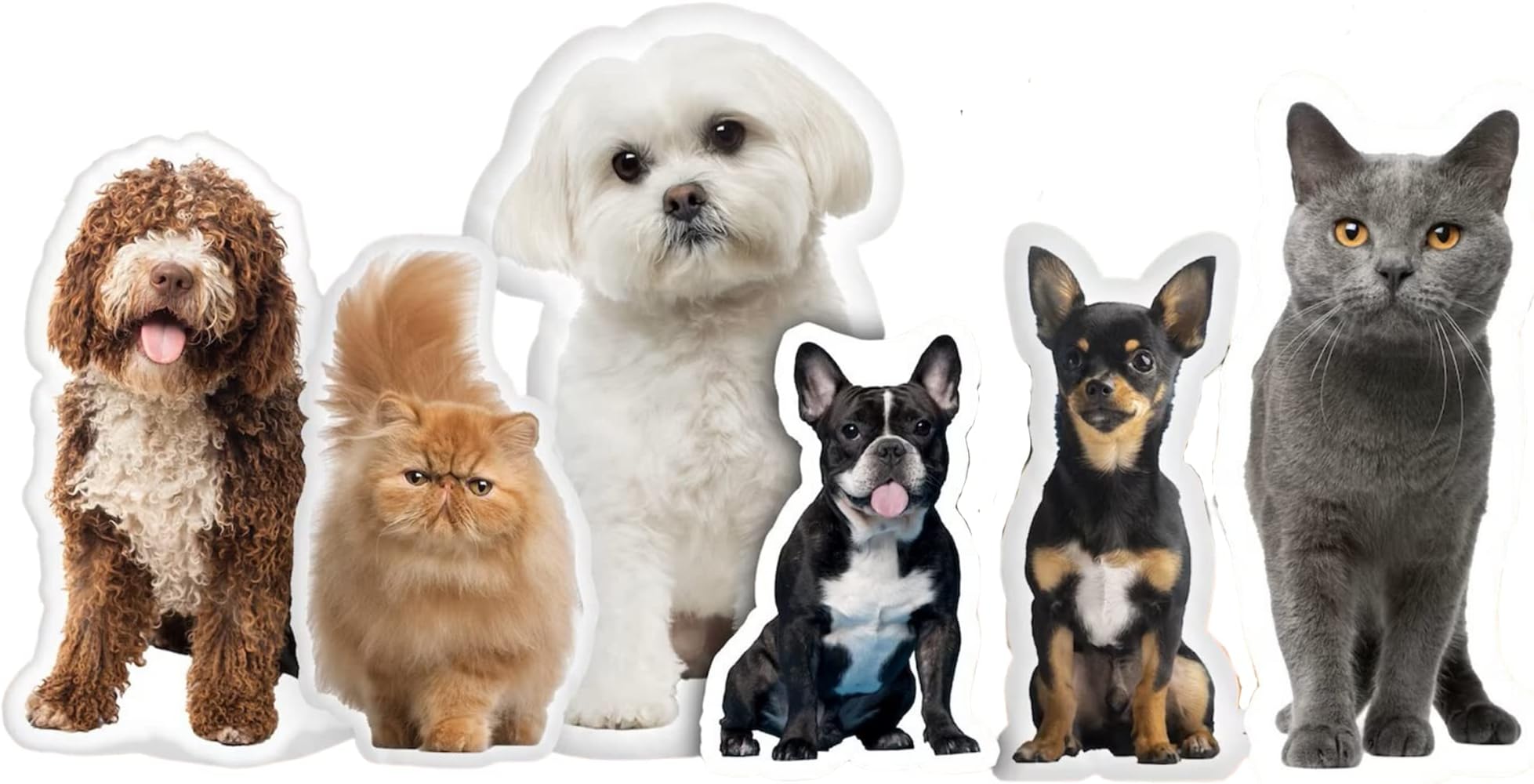 Custom Pet Shaped Pillows, Personalized Funny Pillow with Pet/Picture/People, Double Side 3D Printing Photo, for Birthday, Thanksgiving, Christmas, Valentine's Day, Halloween 16inch