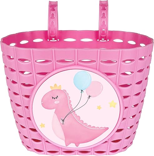 Miniatura 1 de Dankeler Cesta de bicicleta para niños con campana, bonita cesta de bicicleta de dibujos animados para la escuela, al aire libre, deportes,