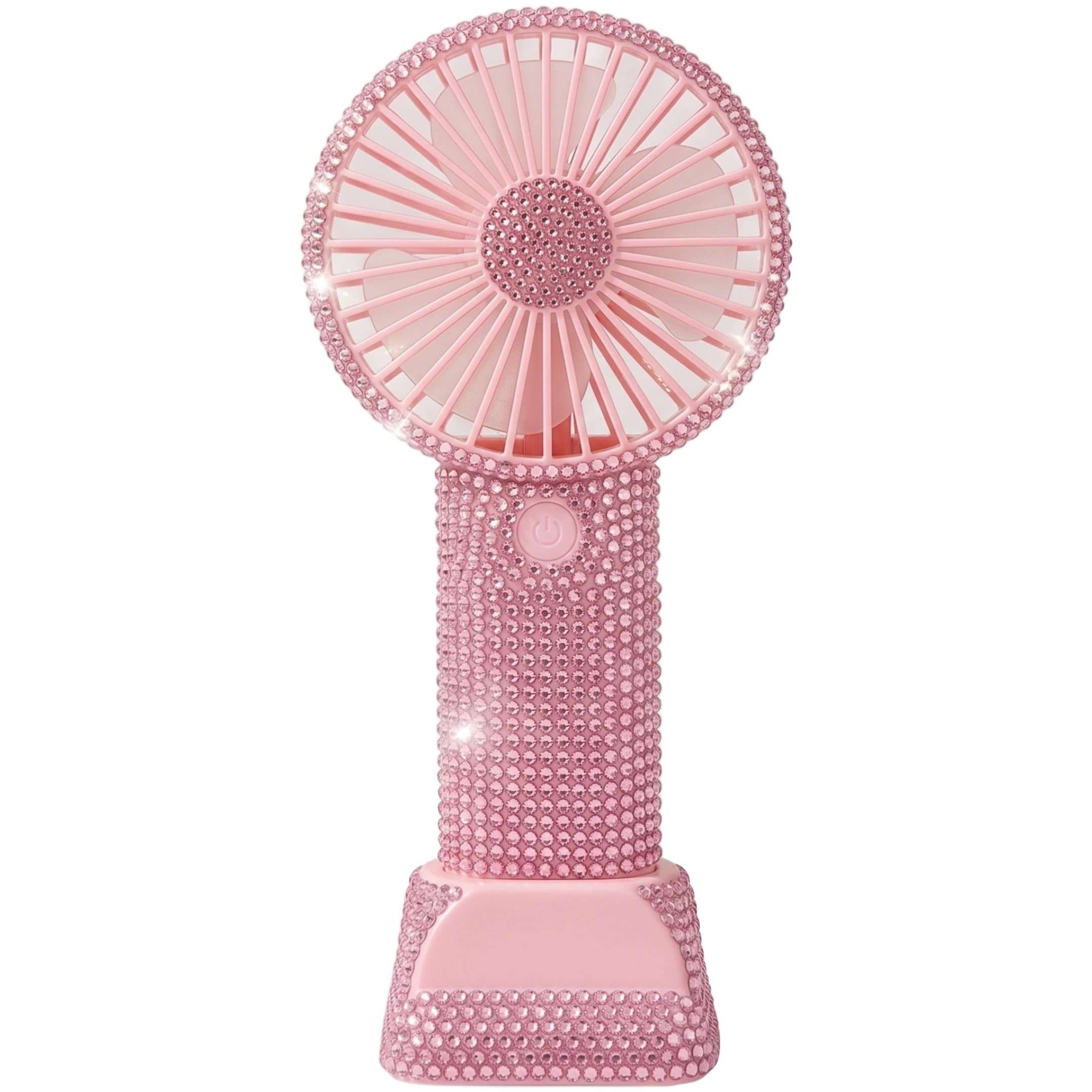 Striegro Rhinestone Fan, Bling Handheld Fan, Rechargeable Portable Personal Fans With 3 Speeds, Quiet Mini Tabletop Fans- Style-1..