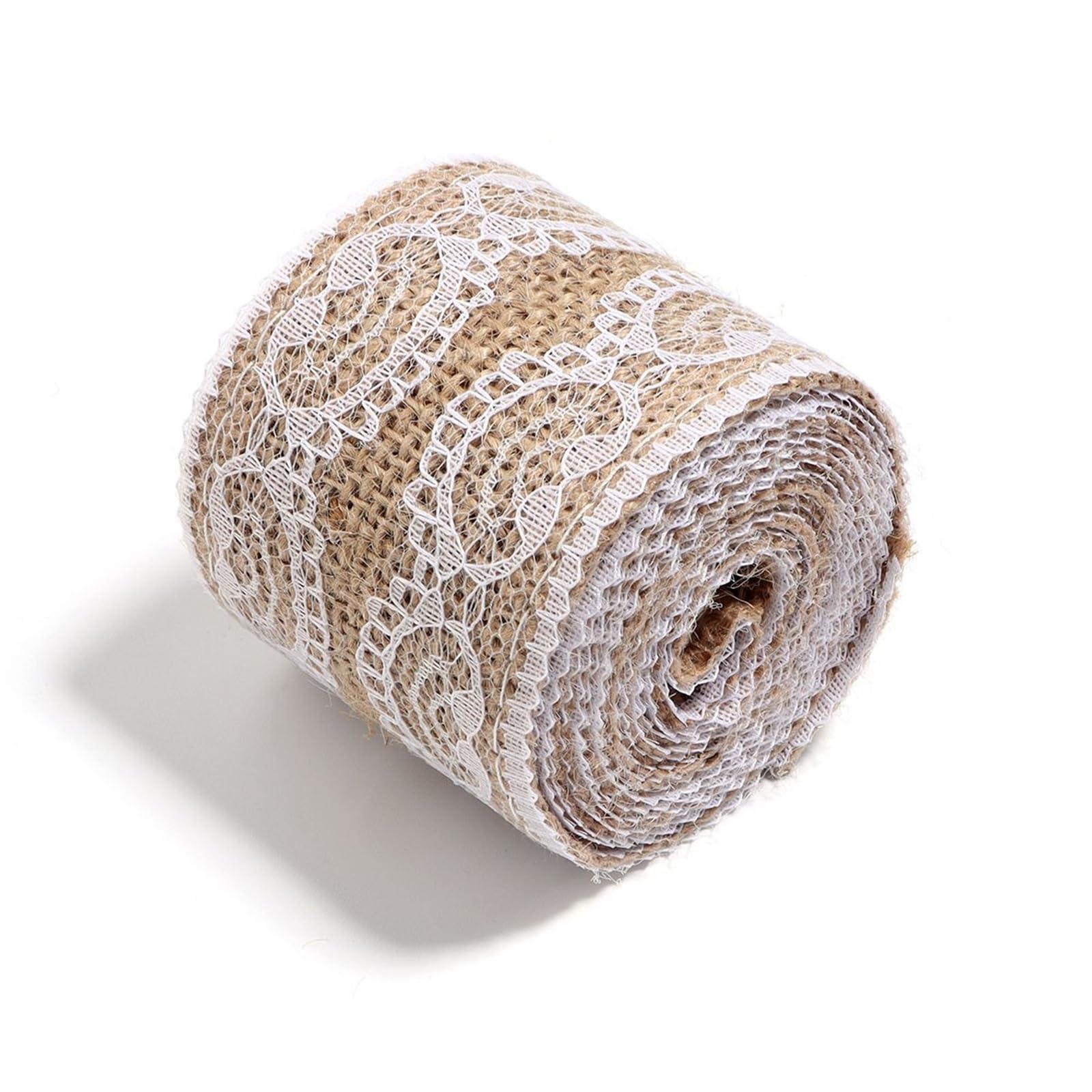 Burlap Fabric Roll 2 Yards Lace Burlap Ribbon Vintage Jute Ribbons for DIY Clothing Packing Wedding Party Home Decoration Accessories(Type2 (5cm))