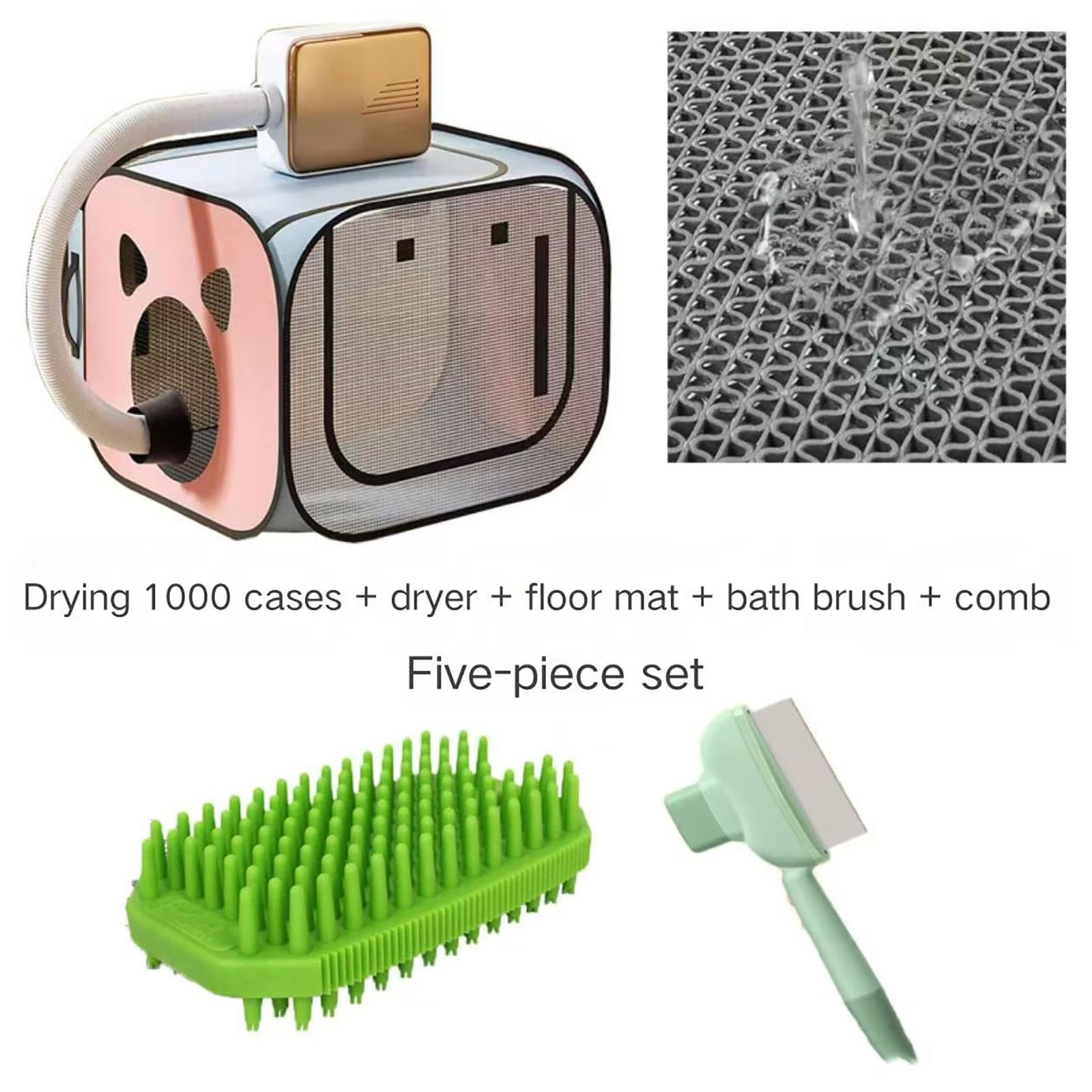 Scatola asciugabiancheria per cani e gatti, asciugatura efficiente a 360°, portatile, asciugatura rapida 10 minuti, materiale resistente antigraffio, anti-pelo, per la toelettatura della casa e i