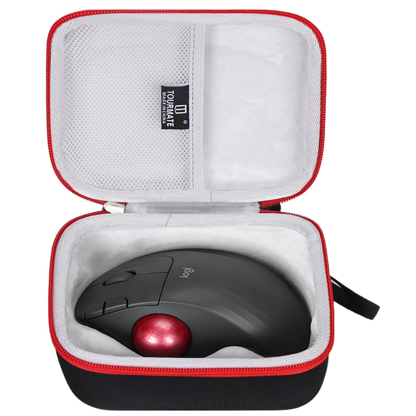 Tourmate Hard Travel Case for Logitech Ergo M570 M575 / Nulea Wireless Trackball Mouse (Case Only) (Oxford, Black & Red)-picture-27