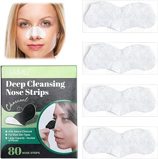 80 Pcs Blackhead Remover Nose Strips, Deep Cleansing Charcoal Pore Strips, Effective Removal for Blackheads Acne & Impurities, Suitable for All Skin Types, Men & Women, Enhanced Skincare Routine