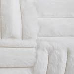 All Smiles Throw Pillow Covers Cushion Covers 18x18 Set of 2 Decor Case Faux Fur Plush Soft Fluffy Velvet Cozy Fuzzy Striped Pillowcase Home for Sofa Living Room Bedroom,Cream White