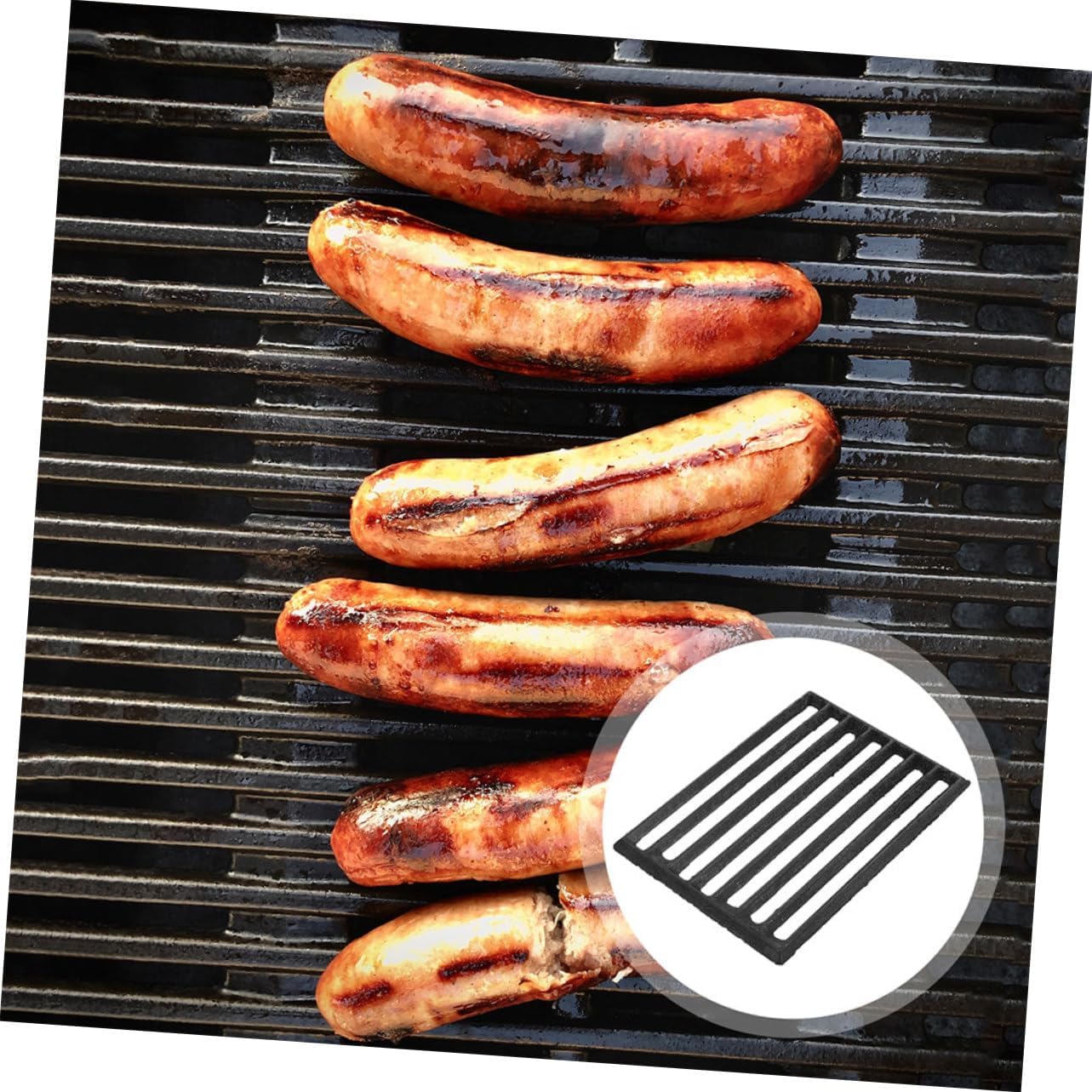 Abaodam High Temp Resistant Metal Stove Iron BBQ Firewood Grate Rectangular Fireplace Grate Outdoor Fire Pit Easy to Use