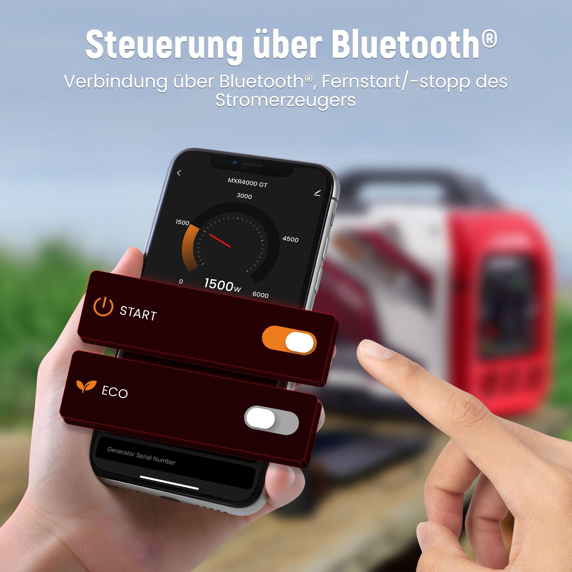 maXpeedingrods Generator prądu inwerterowego 3500W, LPG, benzynowy | cichy generator prądu z aplikacją Bluetooth®, zdalnego sterowania, generator prądu, lekki jako awaryjny agregat prądu na
