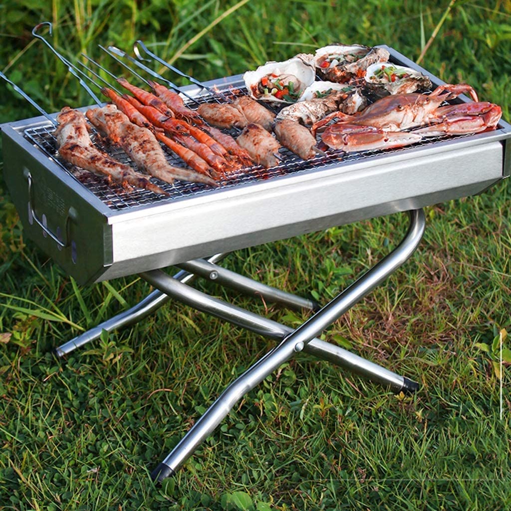 Grille Węglowe Plenerowy Grill Węglowy Grill Grillowy Przenośny Składany Grill Ze Stali Nierdzewnej Na Piknik Na Świeżym Powietrzu Camping Travel Grill Kempingowy