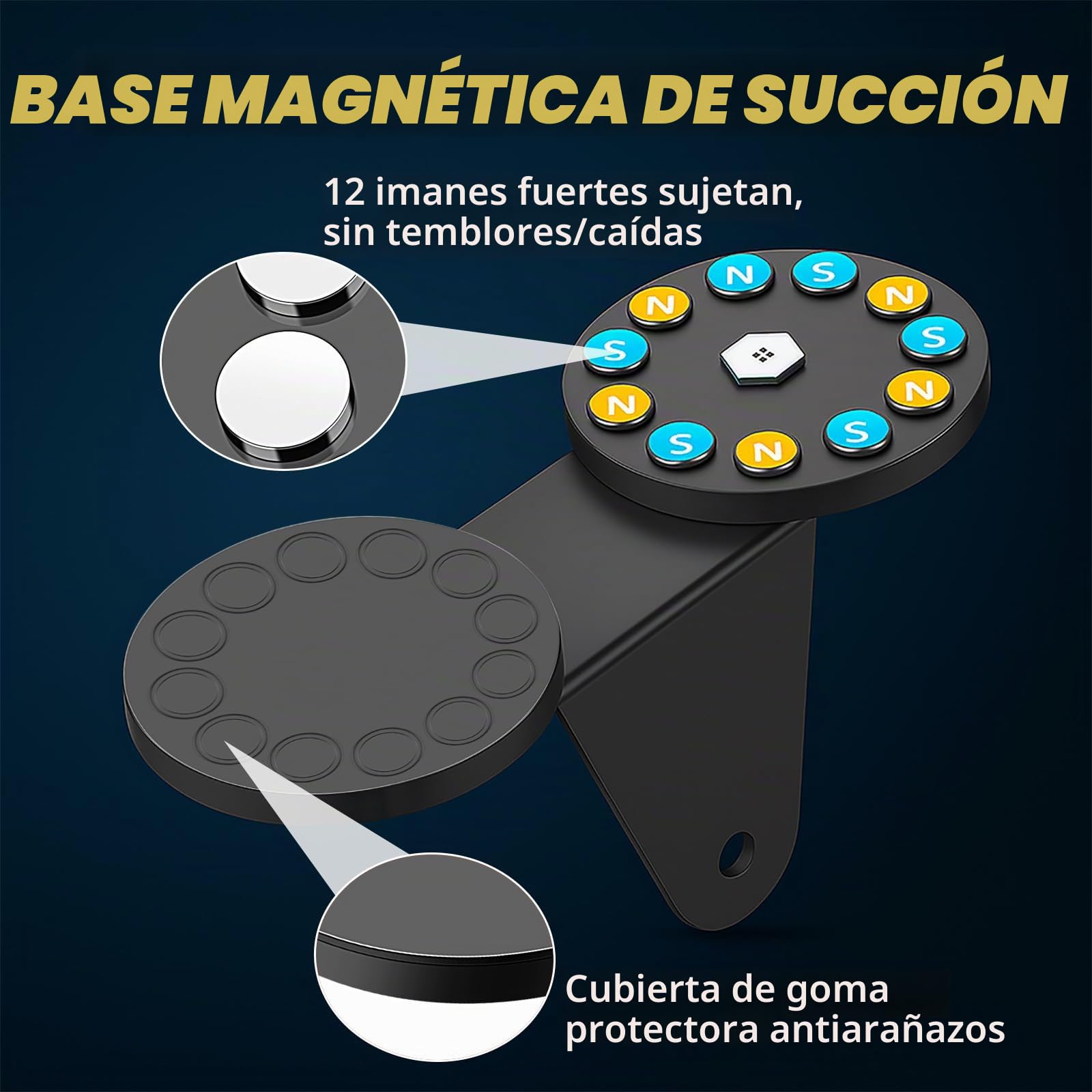 Willpower Los soportes de montaje magnéticos de 2 piezas se adaptan a barras de luces LED, adecuados para montar en capós y barras de techo de SUV, camiones y automóviles.