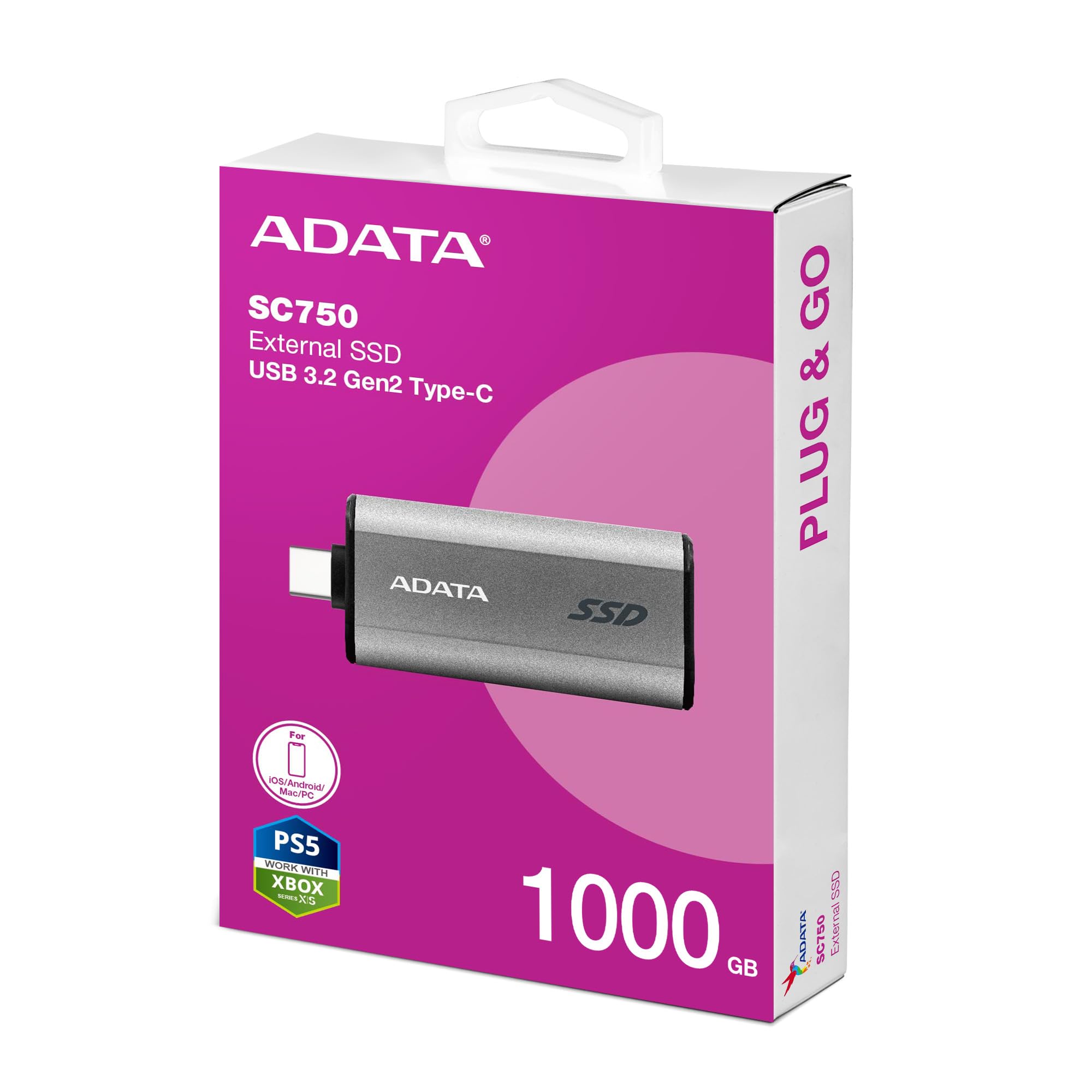 Amazon.com: ADATA SC750 External SSD, 1TB, W129280787 : Electronics