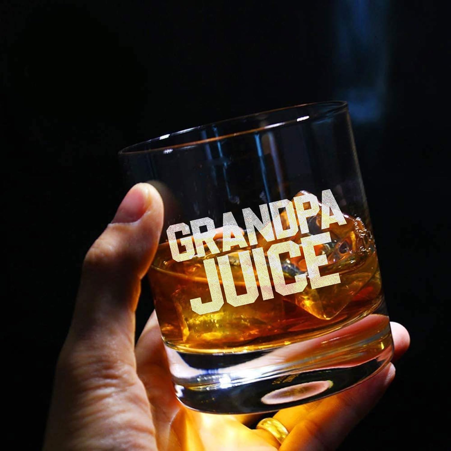 Grandpa Christmas Gifts - Grandfather Christmas Gifts for Grandparents, Great Granddad, Papa, New Promoted To Grandpa from Granddaughter, Grandson, Grandkids - 10oz Whiskey Rock Glass - Image 2
