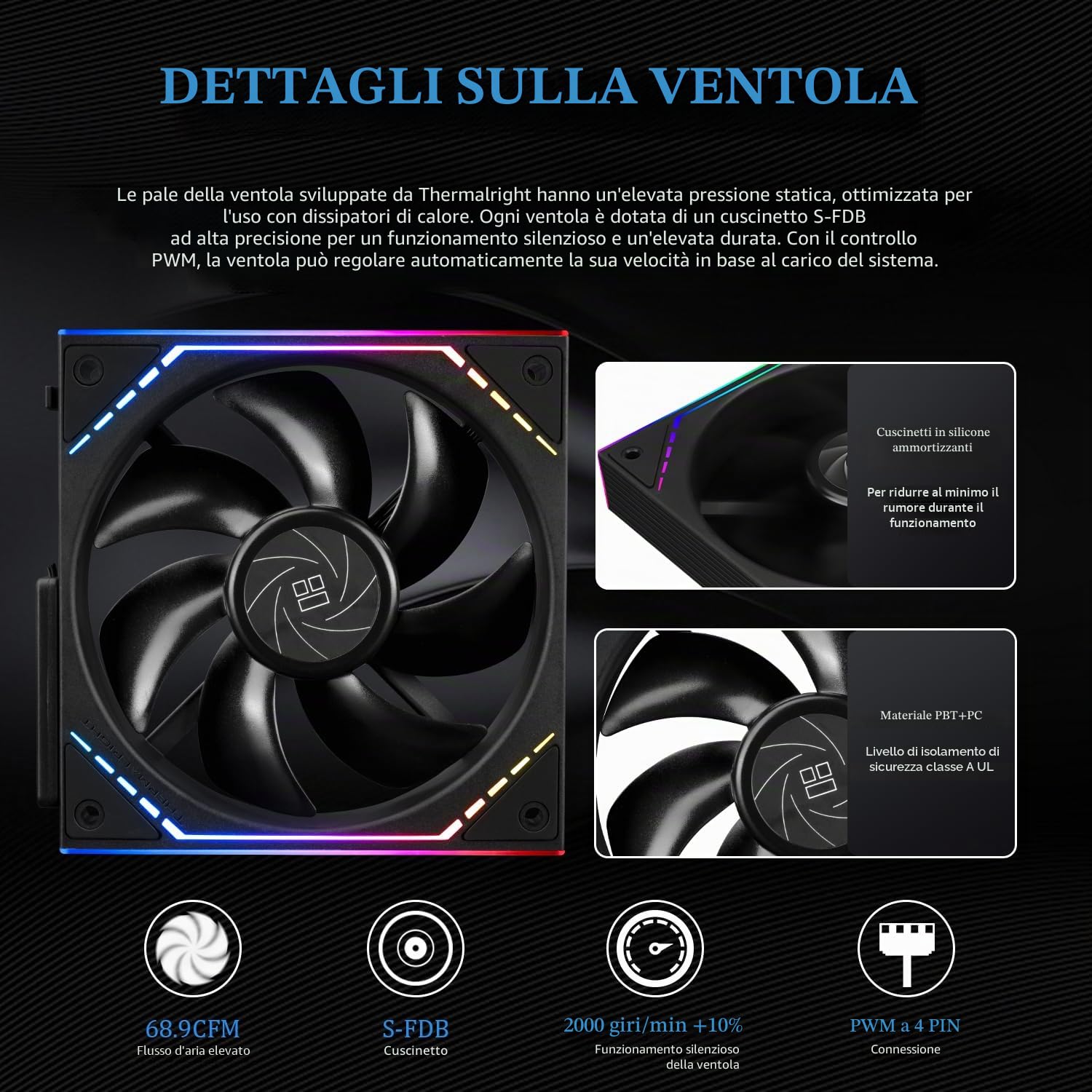 Thermalright Levita Vision 360 ARGB Black Aio - Raffreddatore a liquido per CPU AM5/Intel LGA1851/1700, schermo curvo 3D da 6,67" con risoluzione 2400 x 1080, supporto video 3D