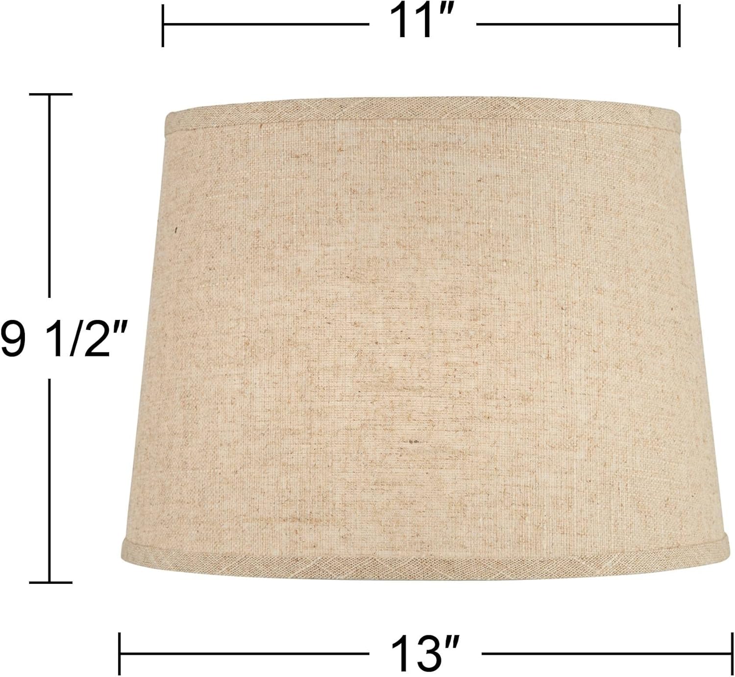 Set of 2 Hardback Drum Lamp Shade (Pre-Assembled) s Burlap Linen Medium 11" Top x 13" Bottom x 9.5" High (Spider) - Springcrest