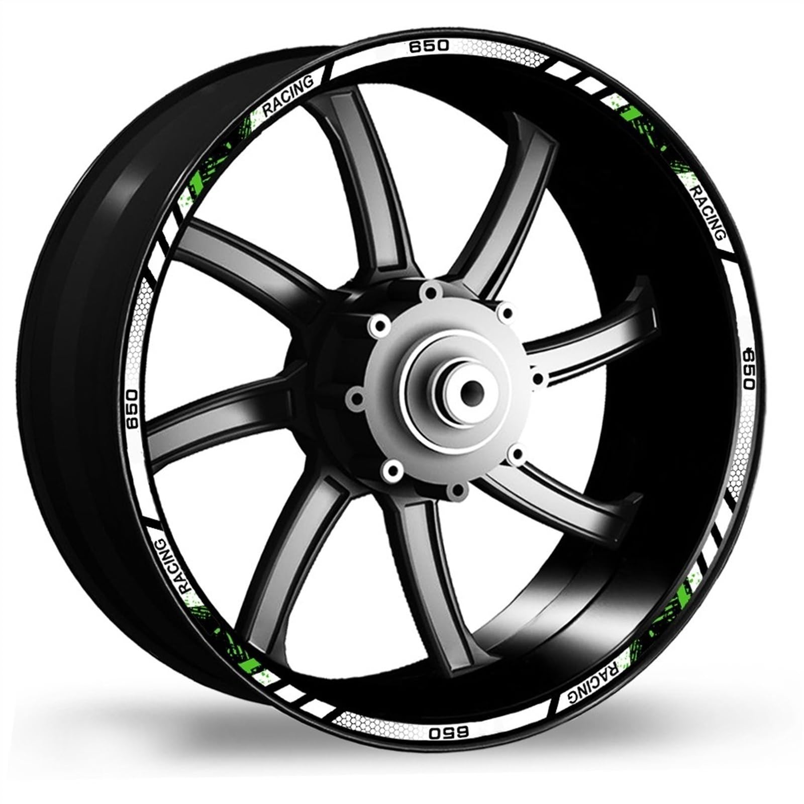Reflective Motorcycle Wheel Sticker Rim Decal Hub Stripe Tape for Kawasaki Z650 Z 650 Z-650 Decorative(Color5)