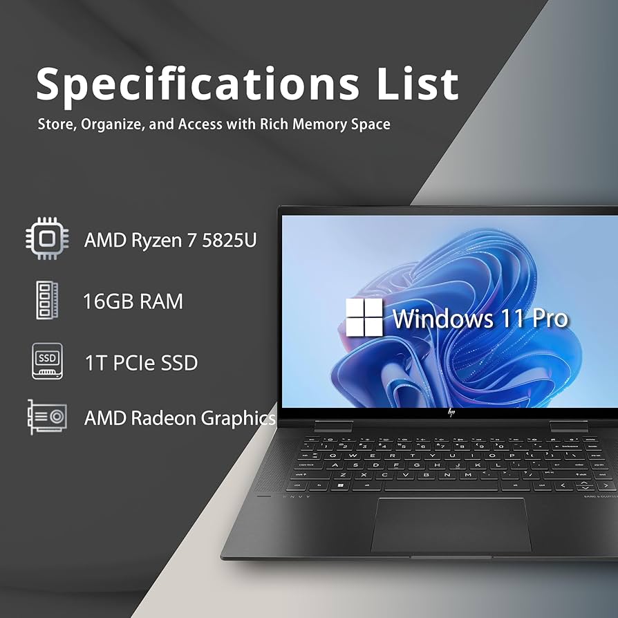 HP Envy x360 2-in-1 Laptop with AMD Ryzen 7 and 16GB RAM