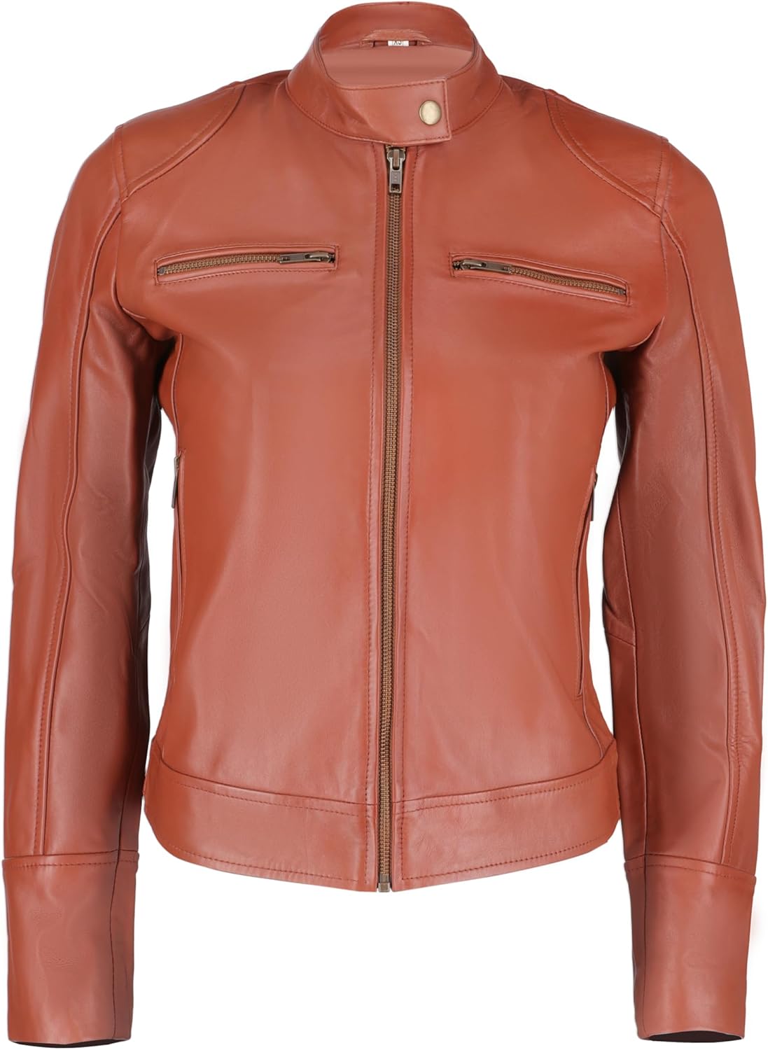 TLC Leather Jacket Women | Real Lambskin Soft & Sleek Cafe Racer Stylish Womens Leather Jacket