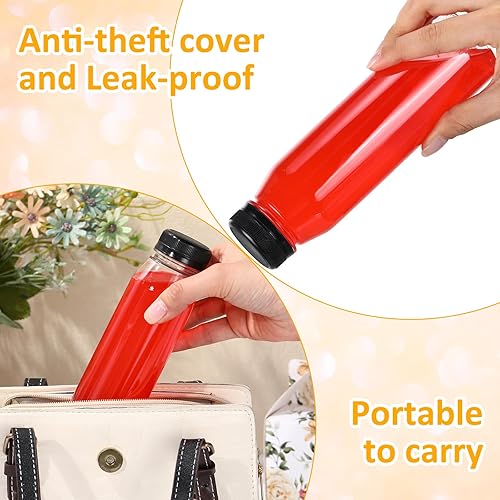 Miniatura 6 de 48 botellas de plástico para jugo de 10 onzas a granel de 10.1 fl oz botellas vacías transparentes con tapas, botellas de agua reutilizables con 48