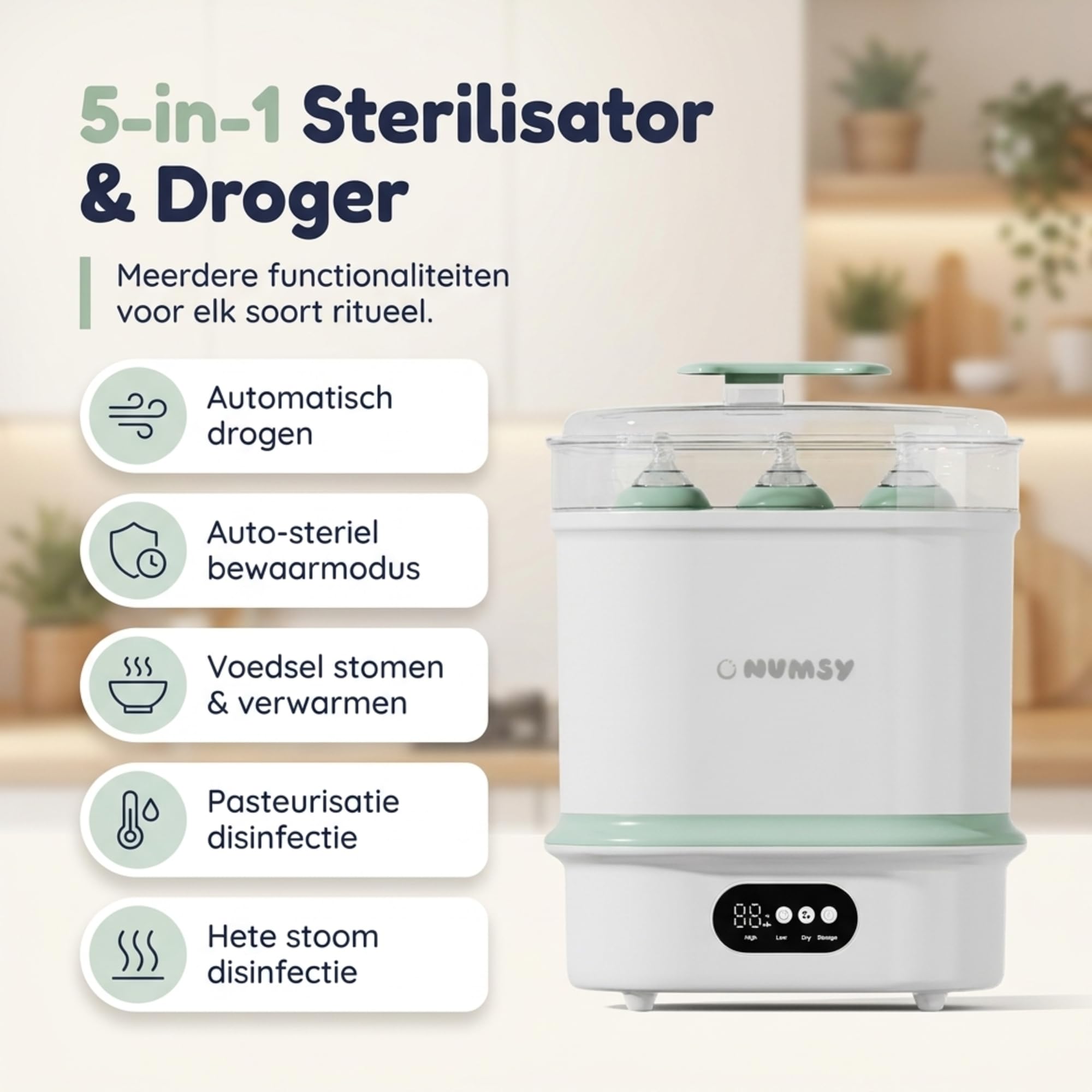 Numsy Steamix Plus Flaschensterilisator mit Trockner - Bottle Sterilizer