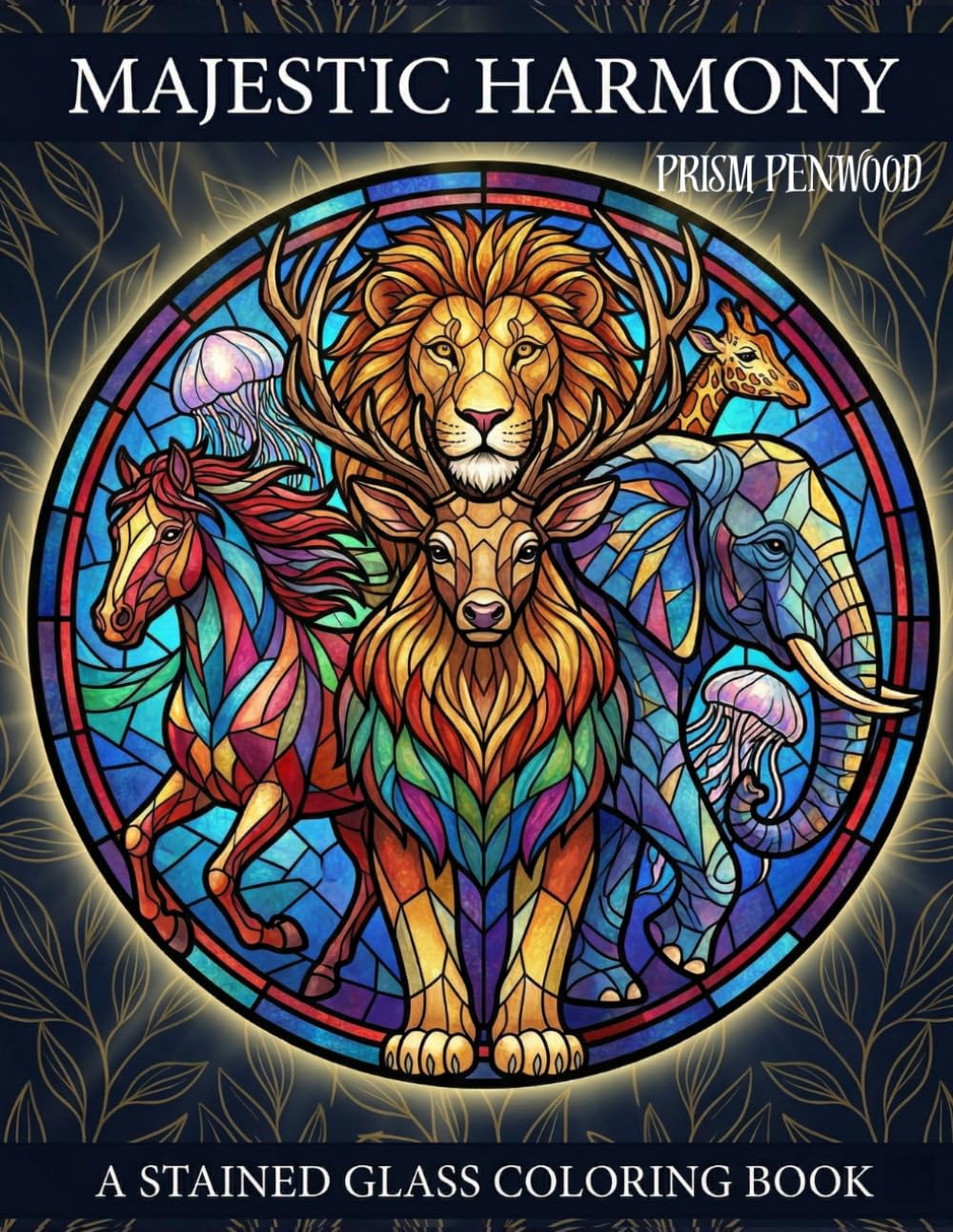 Majestic Harmony: Stained Glass Animal Designs for Relaxation (Medium to Intricate Coloring Book)