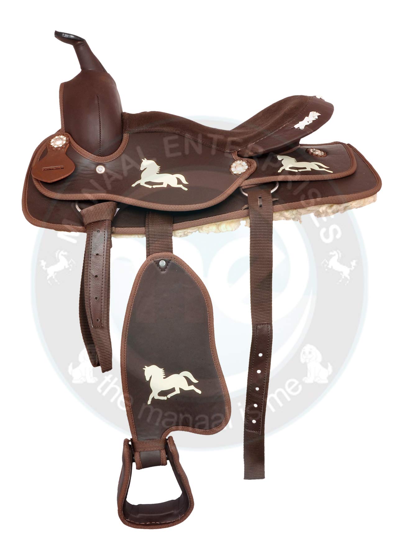 Selle australienne en daim synthétique avec circonférence assortie