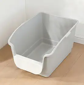SpaceTime Caixa de areia grande para gatos com laterais altas, bandeja de areia para gatos com entrada baixa e pequeno espaço de armazenamento, caixas para gatos para gatinhos e gatos idosos em