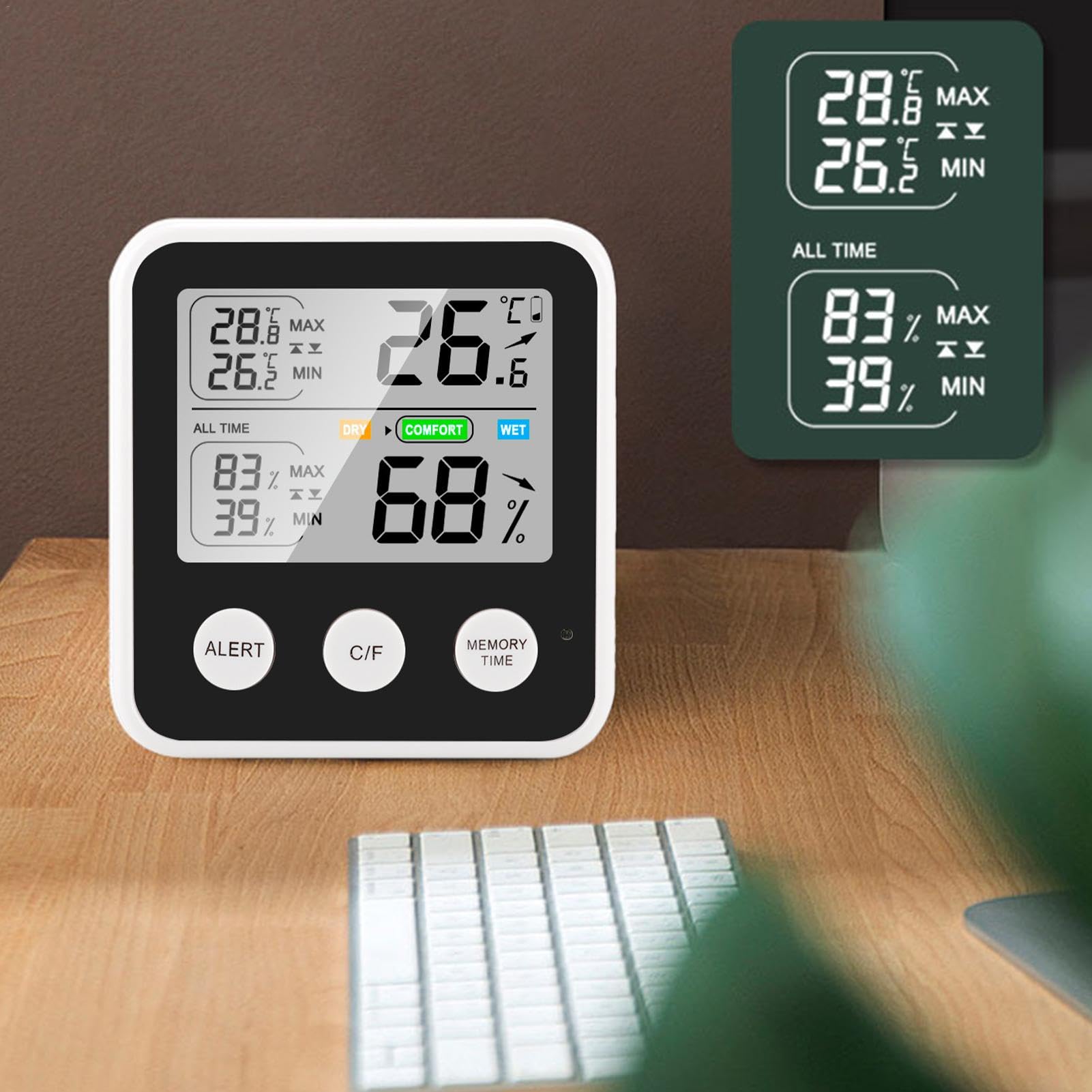 Amazon.co.jp: 温度湿度計、電子湿度計、室内気候モニター、室温ゲージ