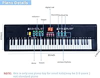 Vista 3 de Piano de teclado eléctrico digital mini música teclados electrónicos 61 teclas niños piano instrumento musical piano juguete con micrófono
