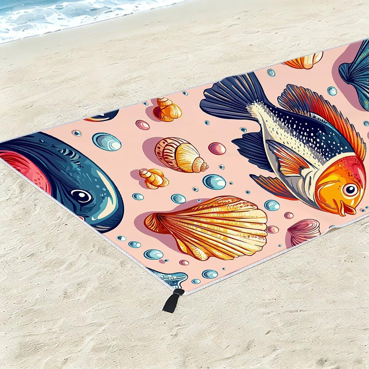 Telo Mare Microfibra, Telo Mare Grande 100x220cm 2 Pezzi, Asciugamano Palestra Donna Asciugatura Rapida, Antisabbia Asciugamano Microfibra, Leggero Asciugamani Palestra per Regalo (Pescare) -4202