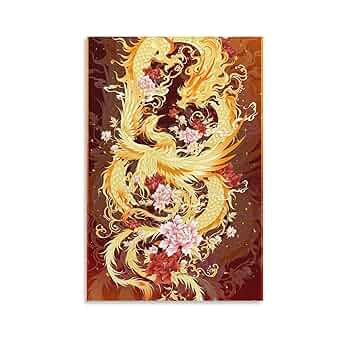 ⭐️龍　絵画　手書きアート　花　パワー元気な光　壁掛け絵 ⭐️龍絵画手書きアート花パワー元気な光壁掛け絵